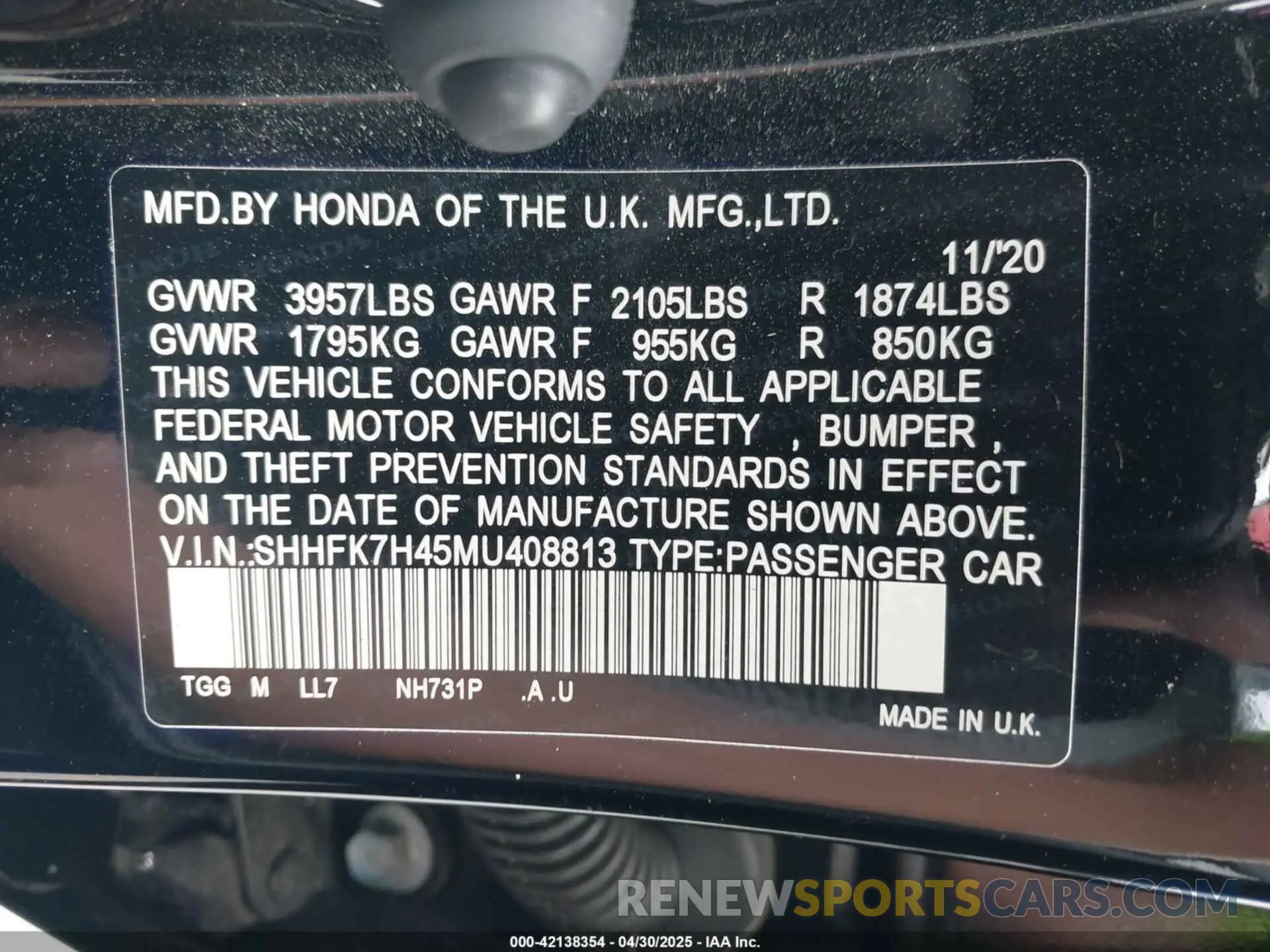 9 Фотография поврежденного автомобиля SHHFK7H45MU408813 HONDA CIVIC 2021