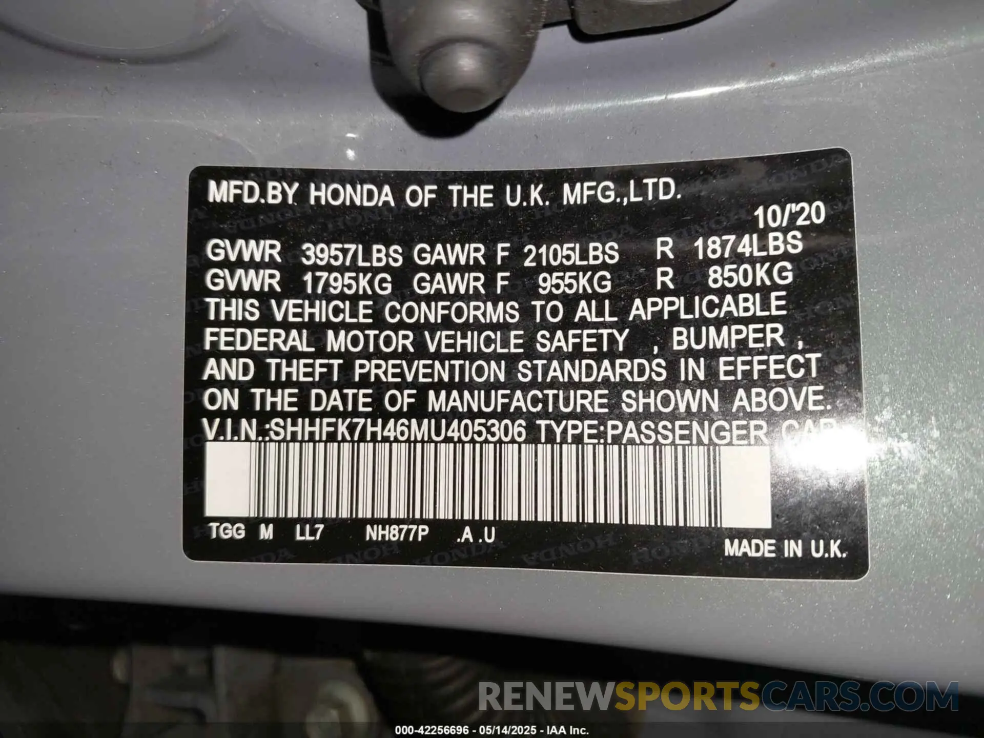 9 Photograph of a damaged car SHHFK7H46MU405306 HONDA CIVIC 2021