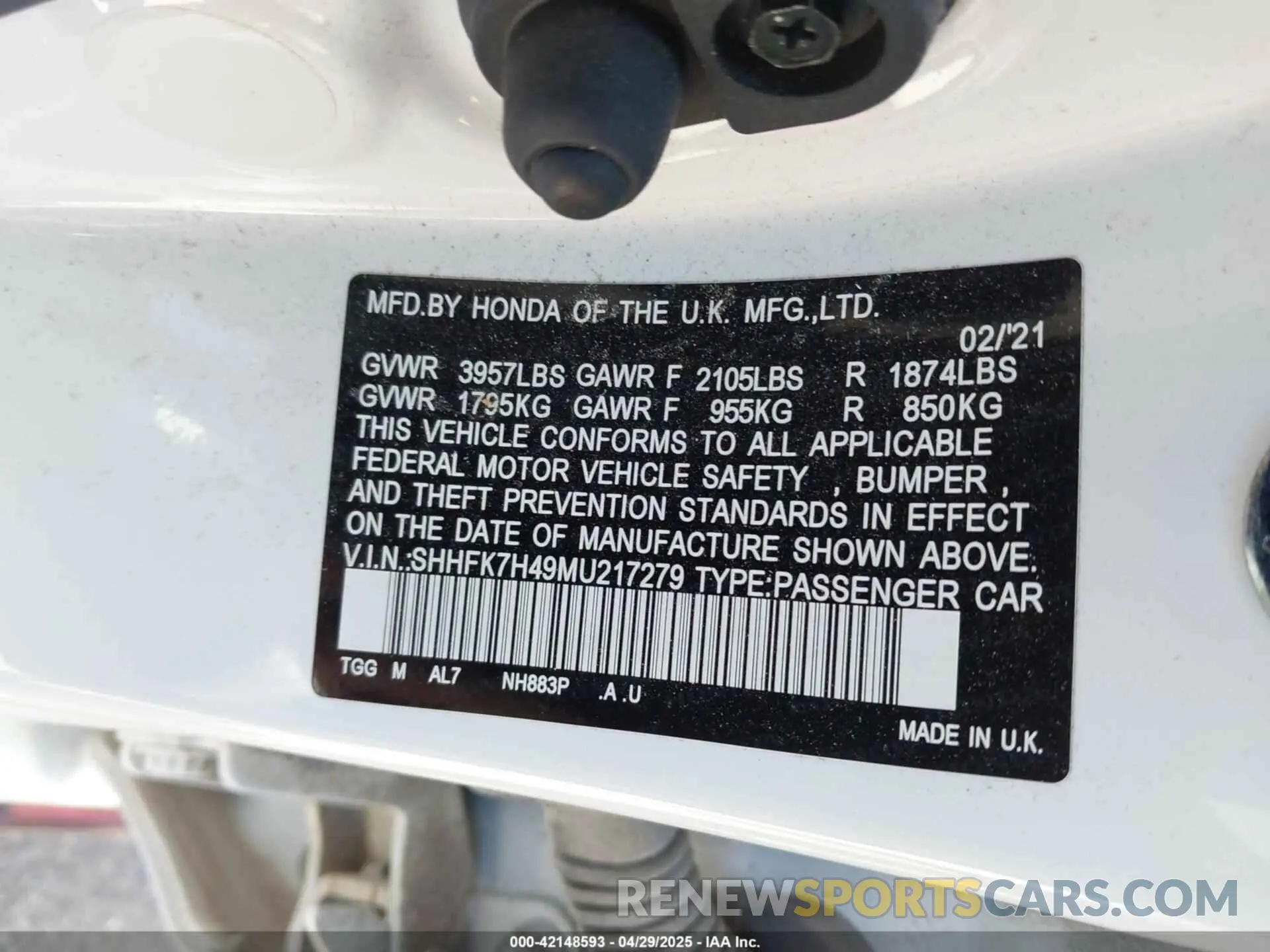 9 Фотография поврежденного автомобиля SHHFK7H49MU217279 HONDA CIVIC 2021