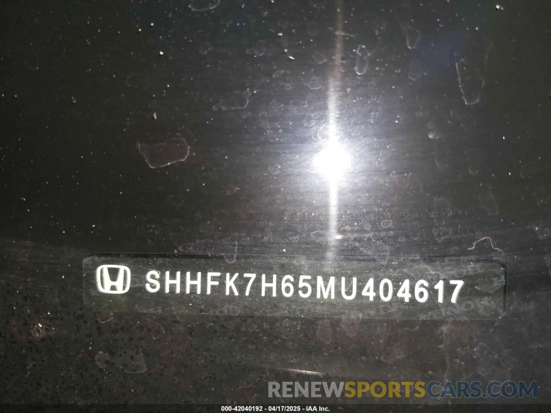 17 Photograph of a damaged car SHHFK7H65MU404617 HONDA CIVIC 2021