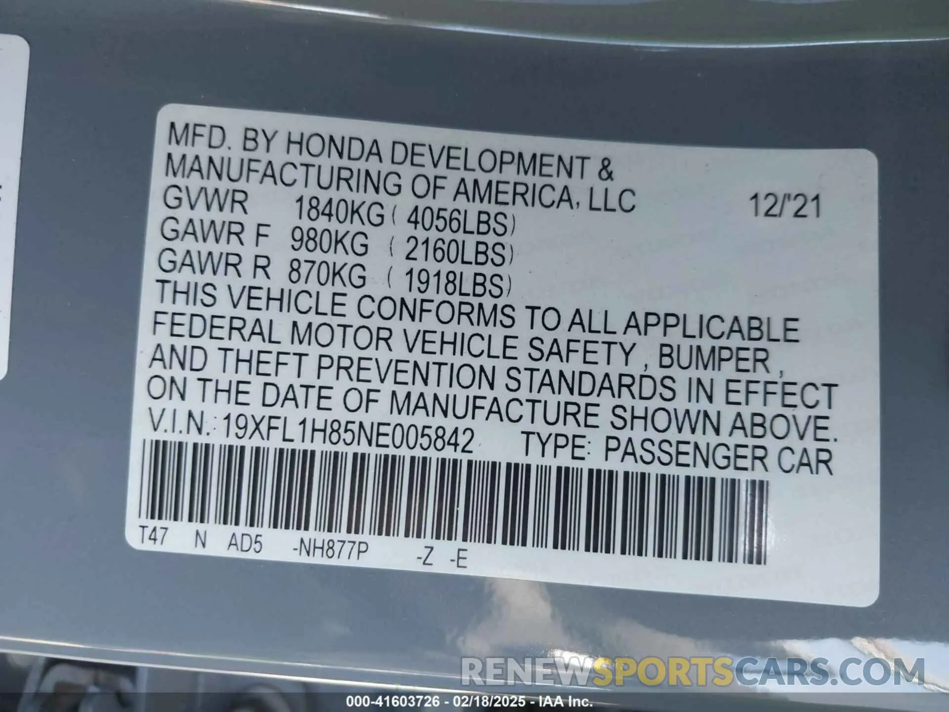 9 Photograph of a damaged car 19XFL1H85NE005842 HONDA CIVIC 2022