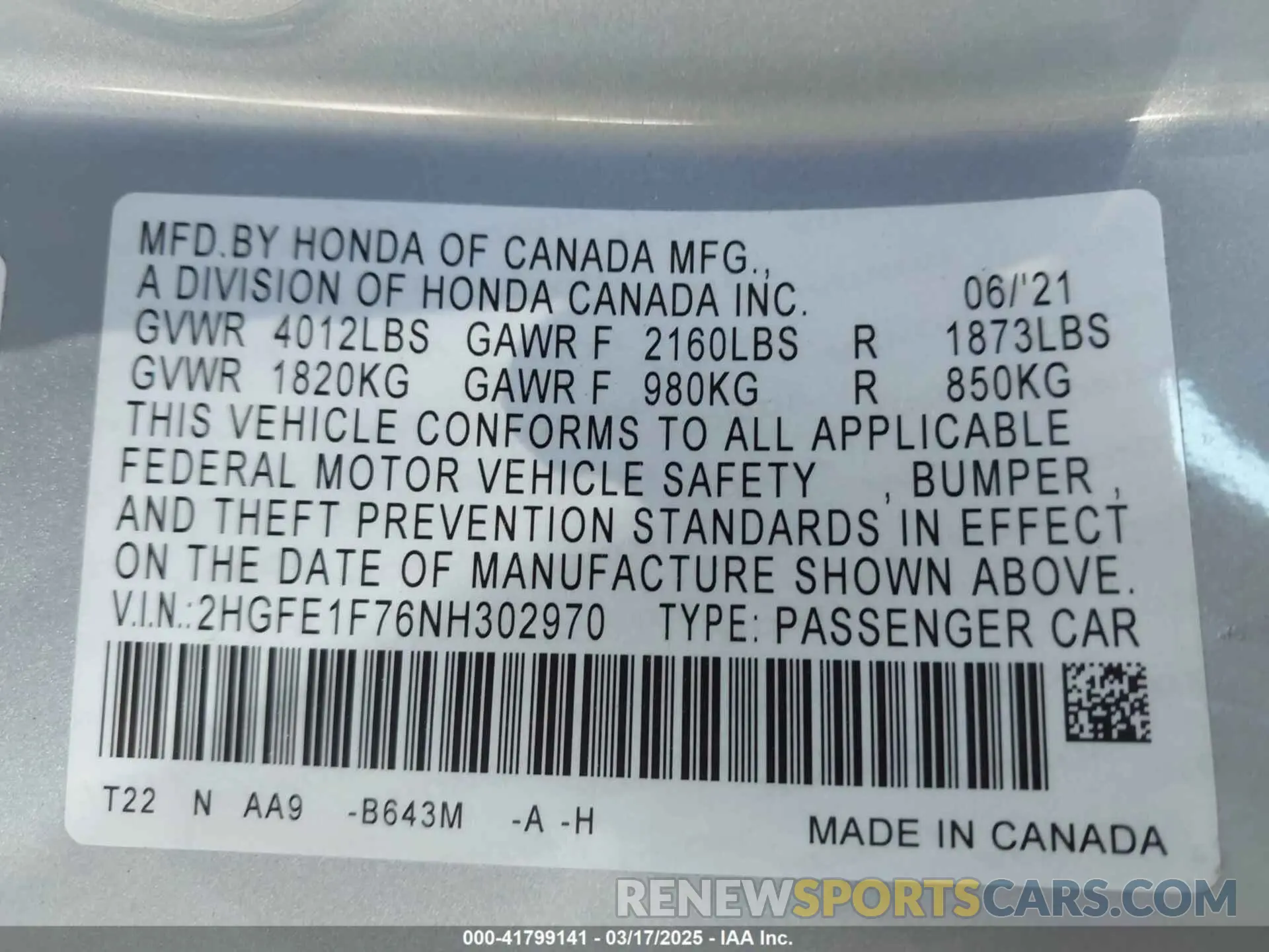 9 Photograph of a damaged car 2HGFE1F76NH302970 HONDA CIVIC 2022