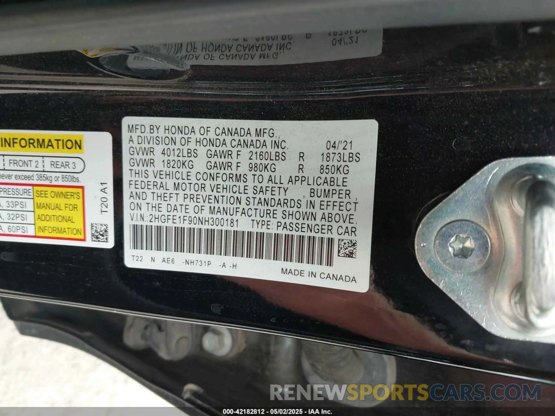 9 Photograph of a damaged car 2HGFE1F90NH300181 HONDA CIVIC 2022