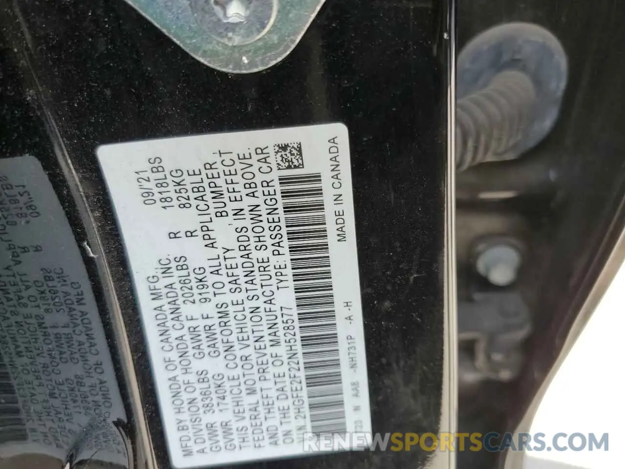 14 Фотография поврежденного автомобиля 2HGFE2F22NH528577 HONDA CIVIC 2022