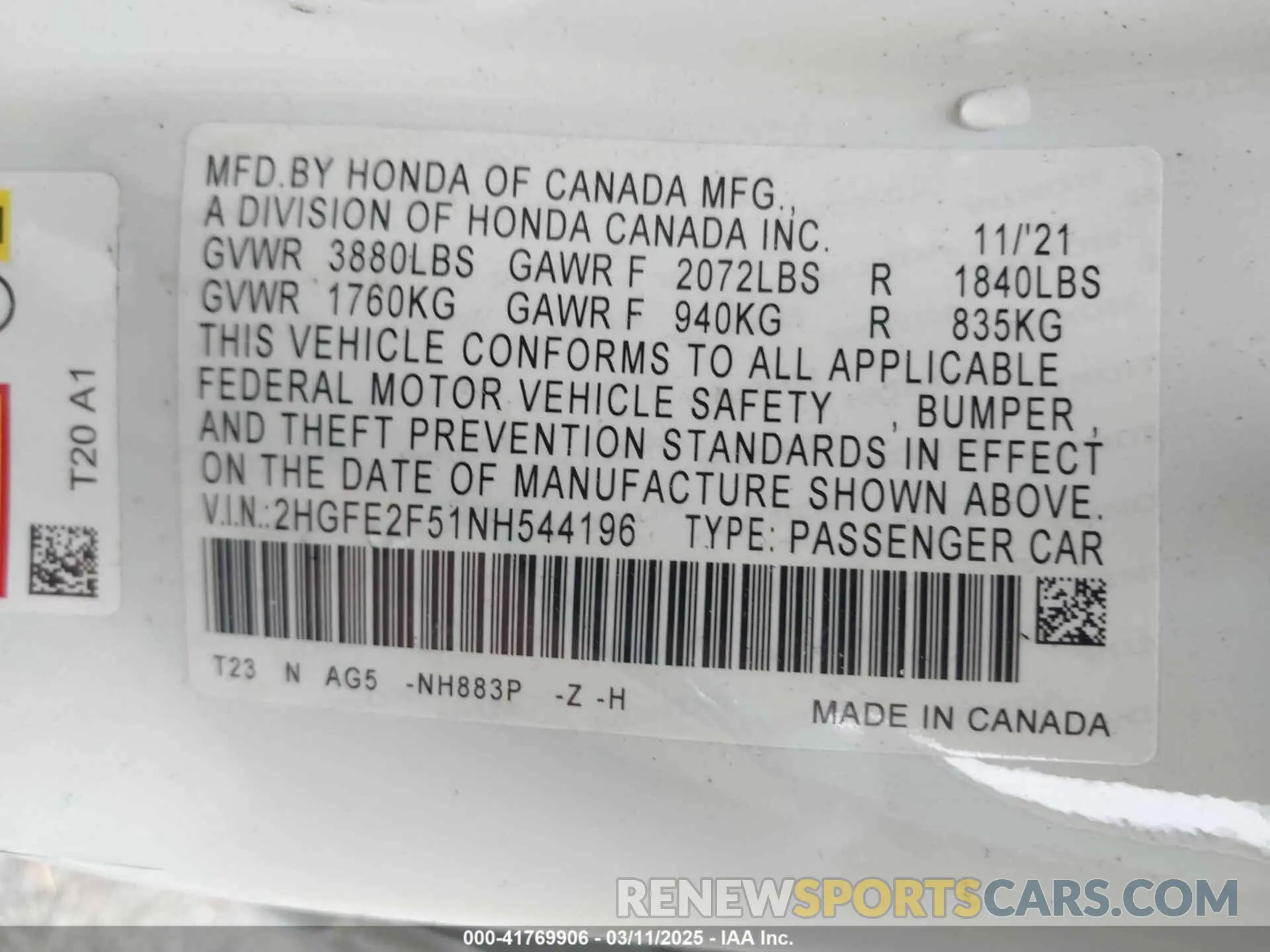 9 Photograph of a damaged car 2HGFE2F51NH544196 HONDA CIVIC 2022