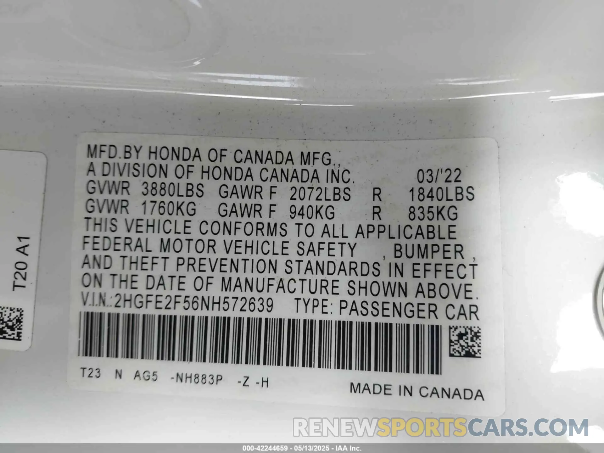 9 Photograph of a damaged car 2HGFE2F56NH572639 HONDA CIVIC 2022