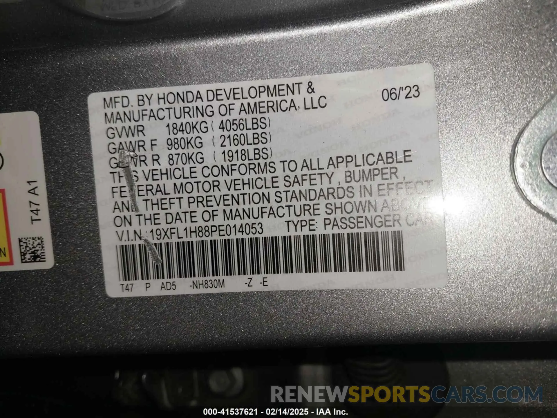 9 Фотография поврежденного автомобиля 19XFL1H88PE014053 HONDA CIVIC 2023