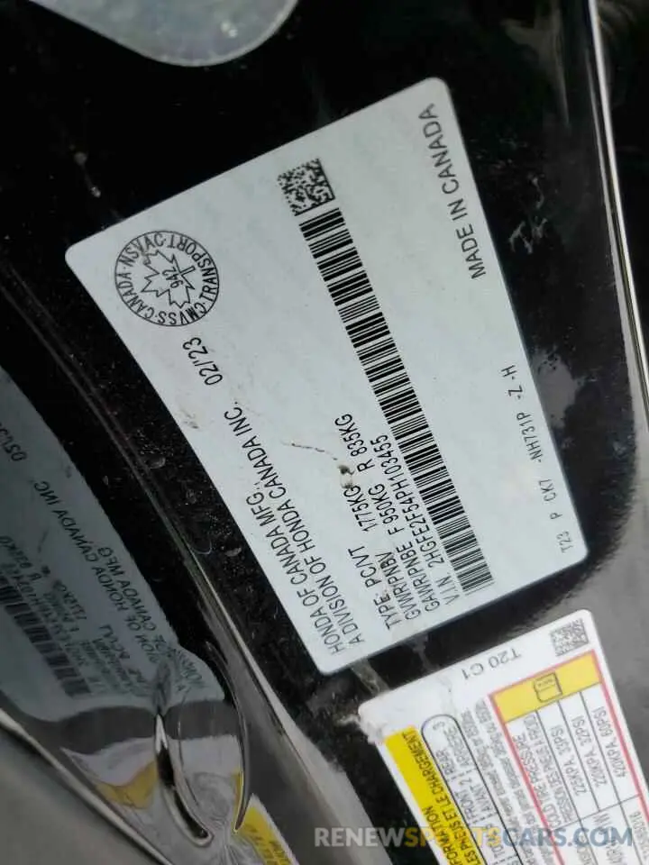 12 Фотография поврежденного автомобиля 2HGFE2F54PH103455 HONDA CIVIC 2023