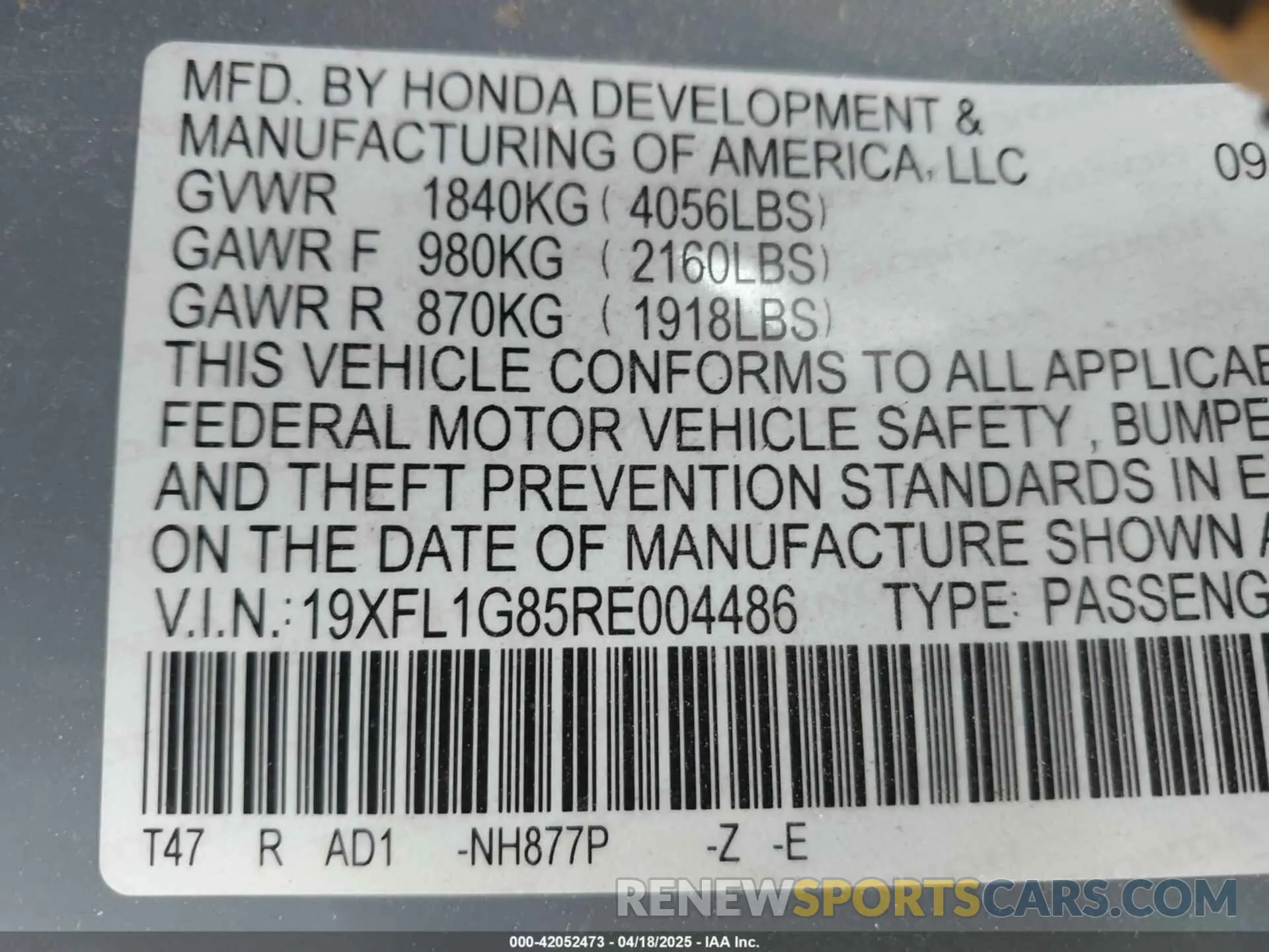9 Photograph of a damaged car 19XFL1G85RE004486 HONDA CIVIC 2024