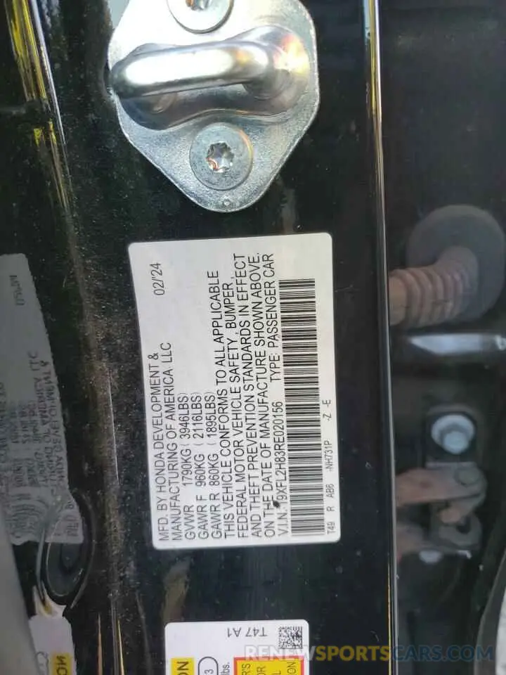 12 Photograph of a damaged car 19XFL2H83RE020156 HONDA CIVIC 2024
