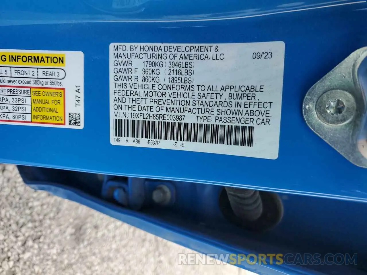 15 Photograph of a damaged car 19XFL2H85RE003987 HONDA CIVIC 2024