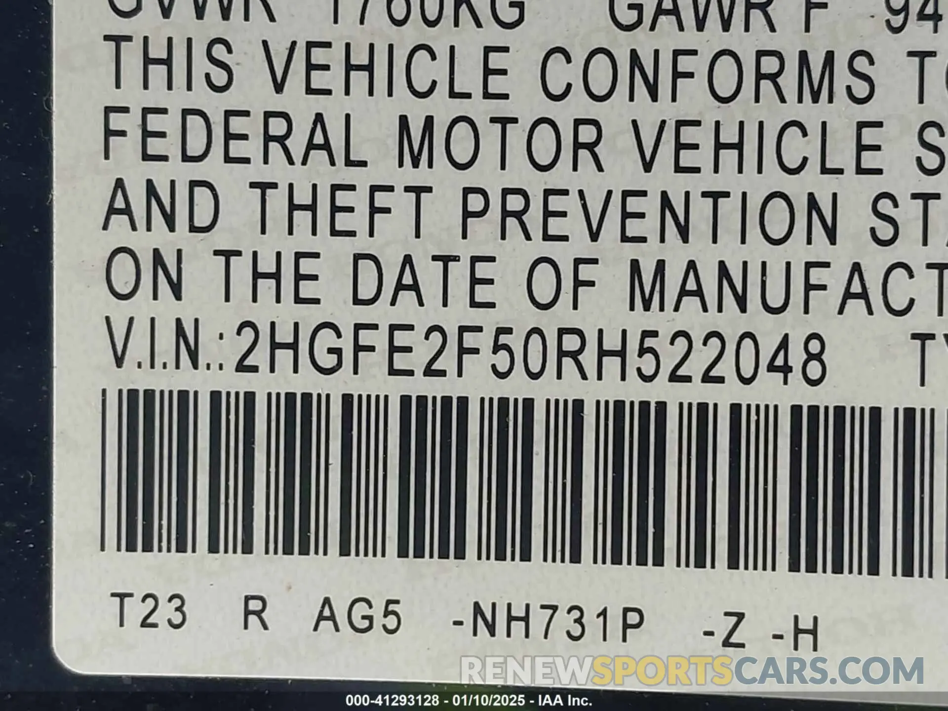9 Photograph of a damaged car 2HGFE2F50RH522048 HONDA CIVIC 2024