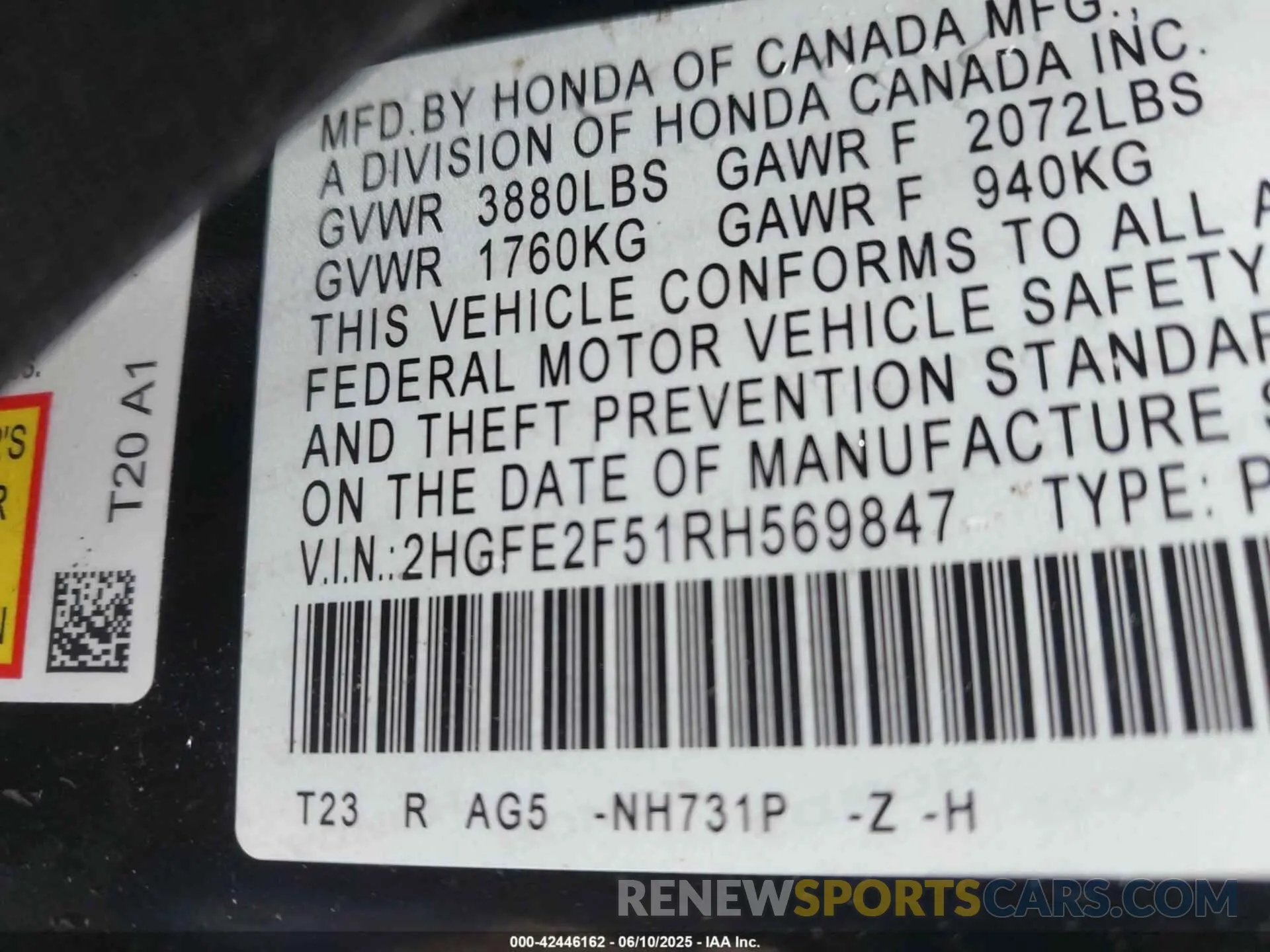 9 Photograph of a damaged car 2HGFE2F51RH569847 HONDA CIVIC 2024
