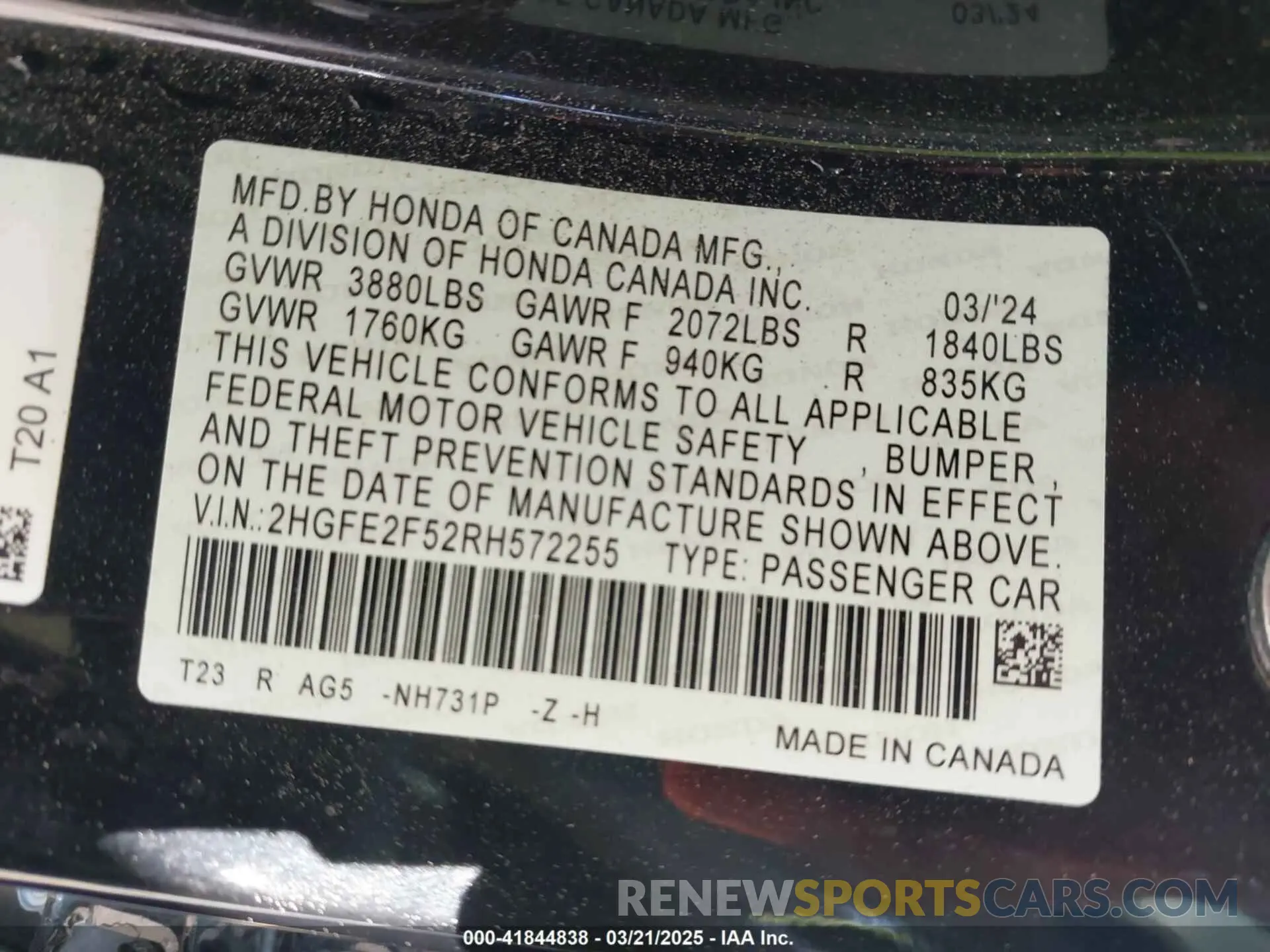 9 Photograph of a damaged car 2HGFE2F52RH572255 HONDA CIVIC 2024