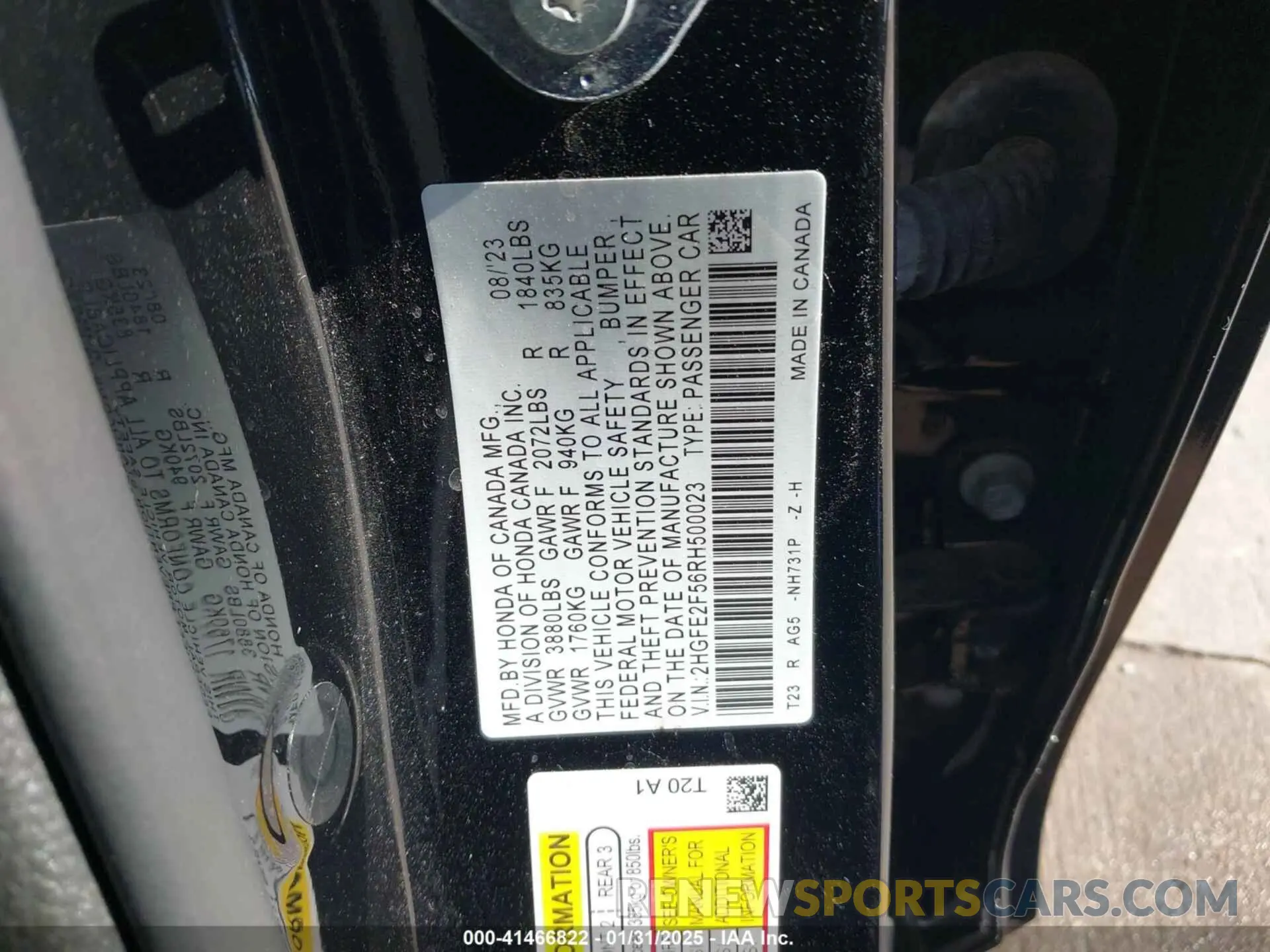 9 Фотография поврежденного автомобиля 2HGFE2F56RH500023 HONDA CIVIC 2024