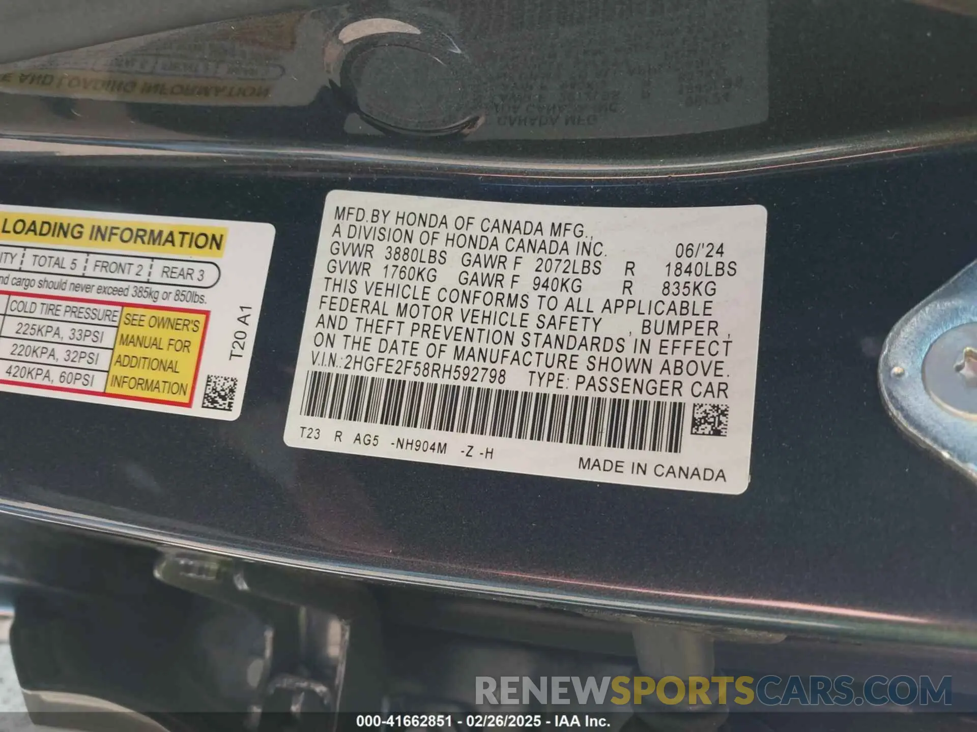 9 Photograph of a damaged car 2HGFE2F58RH592798 HONDA CIVIC 2024