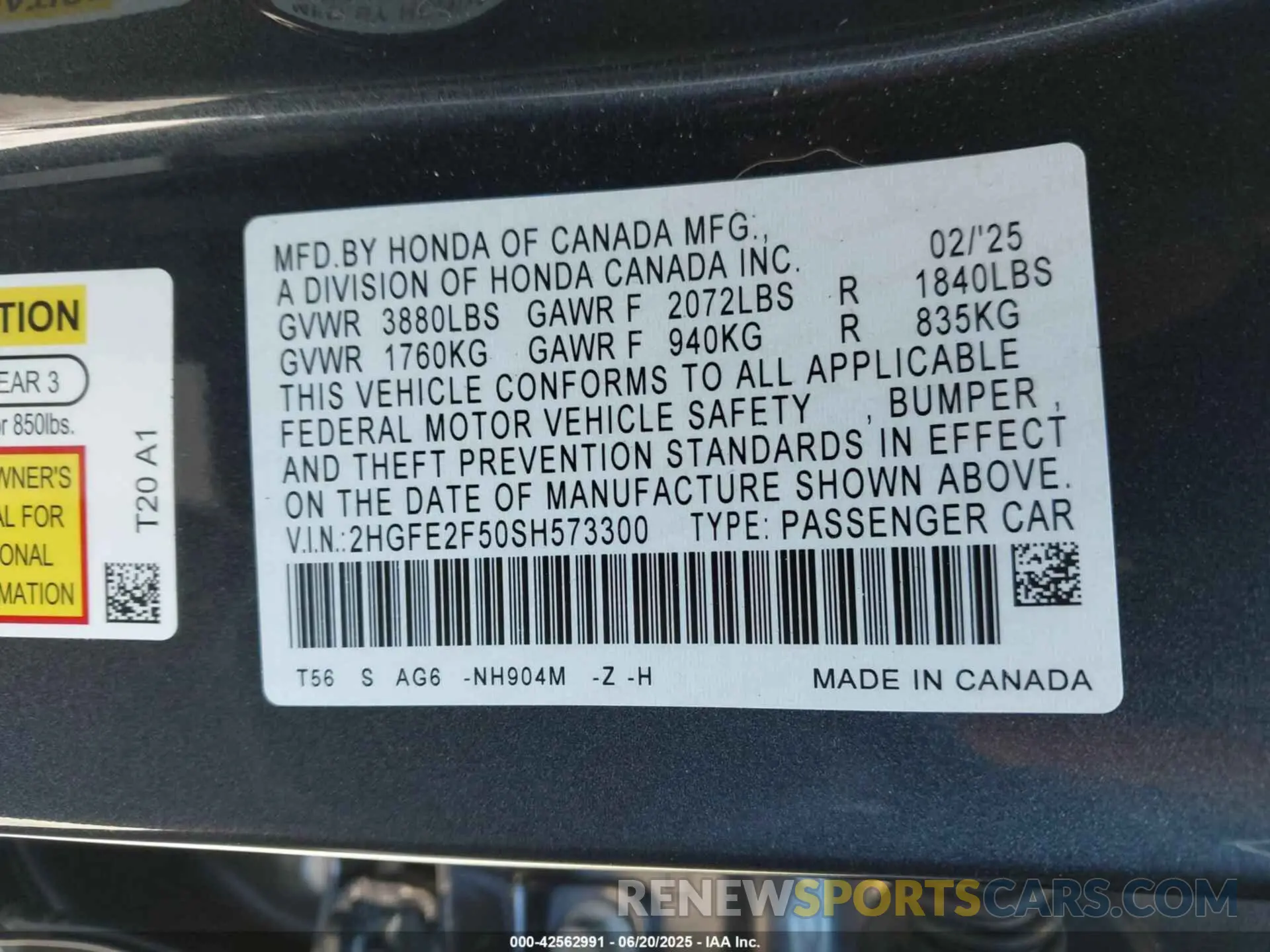 9 Фотография поврежденного автомобиля 2HGFE2F50SH573300 HONDA CIVIC 2025