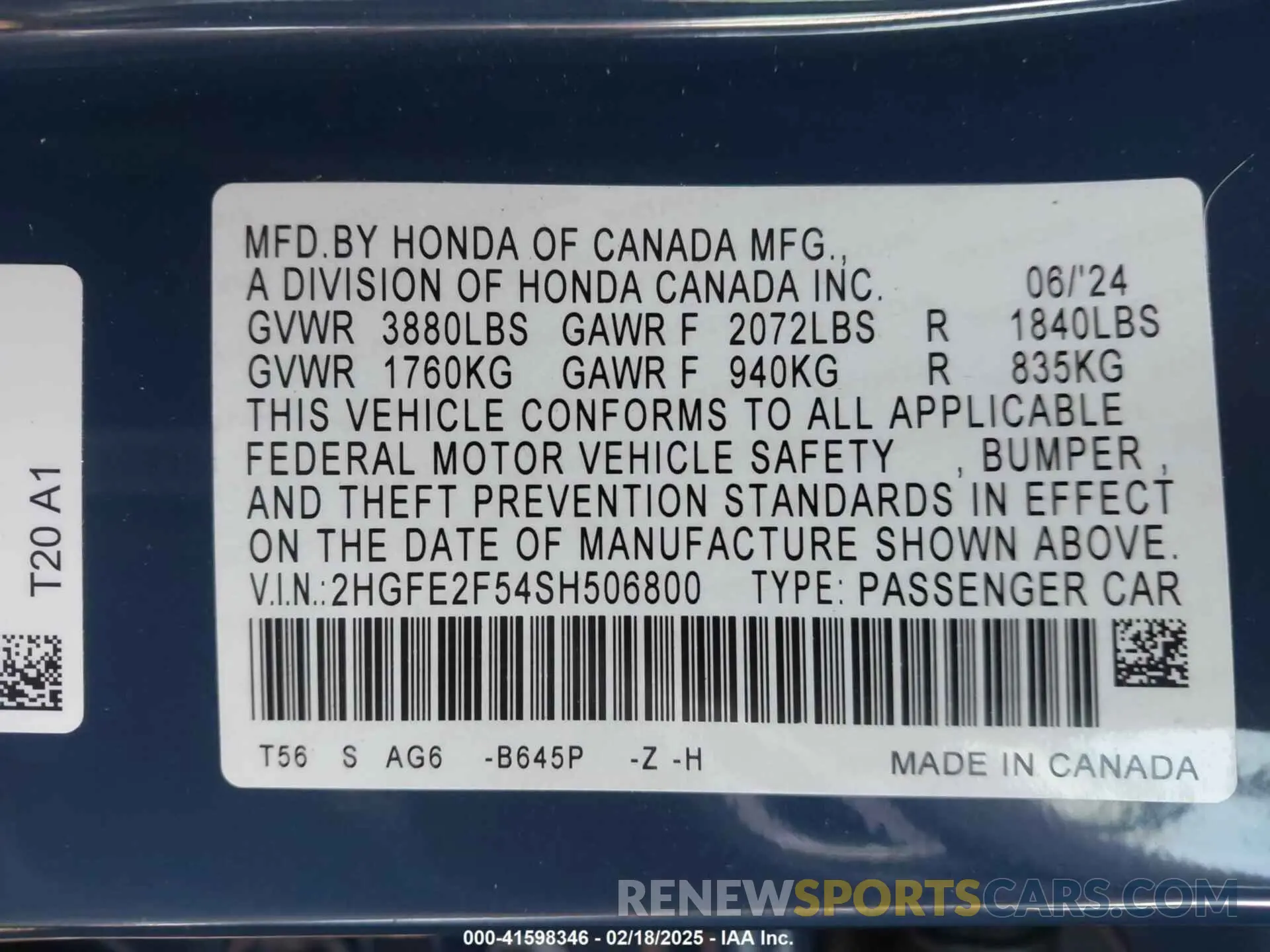9 Photograph of a damaged car 2HGFE2F54SH506800 HONDA CIVIC 2025