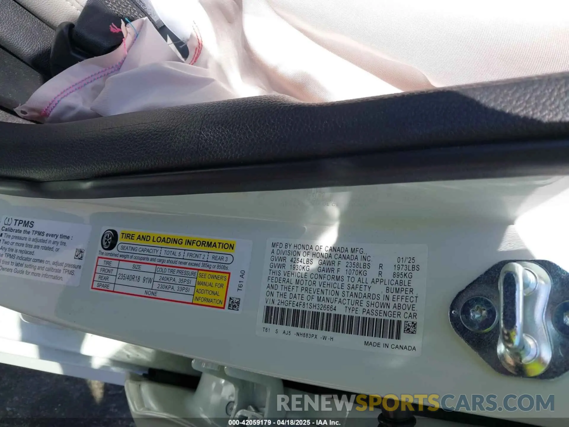 9 Фотография поврежденного автомобиля 2HGFE4F81SH326664 HONDA CIVIC  HYBRID 2025