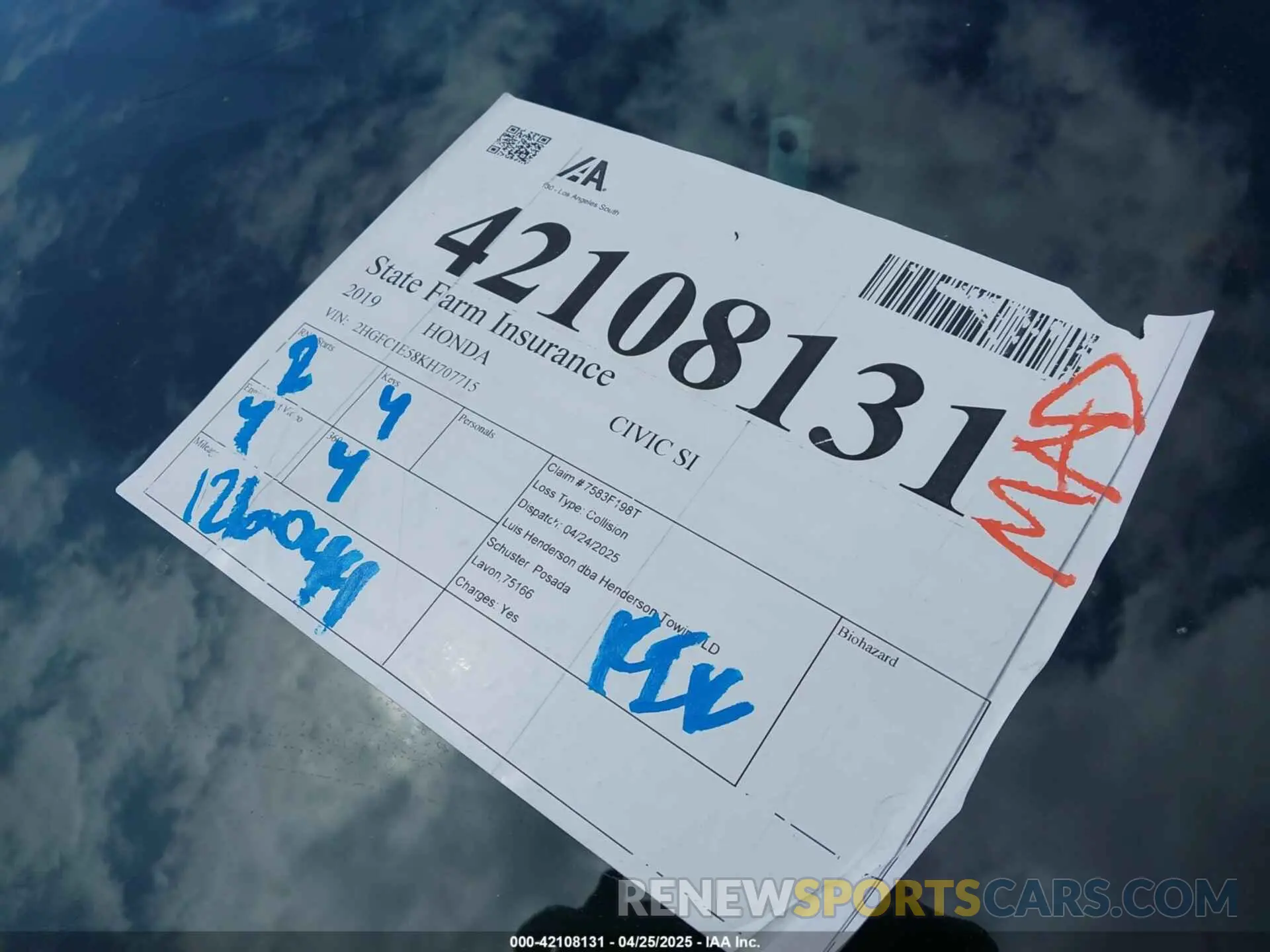 18 Photograph of a damaged car 2HGFC1E58KH707715 HONDA CIVIC SI 2019