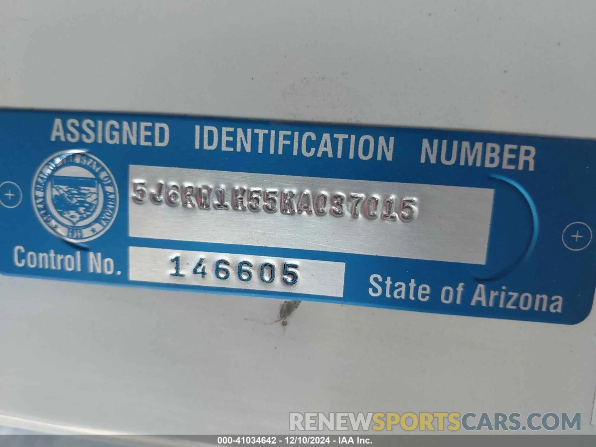 9 Фотография поврежденного автомобиля 5J6RW1H55KA037015 HONDA CR-V 2019