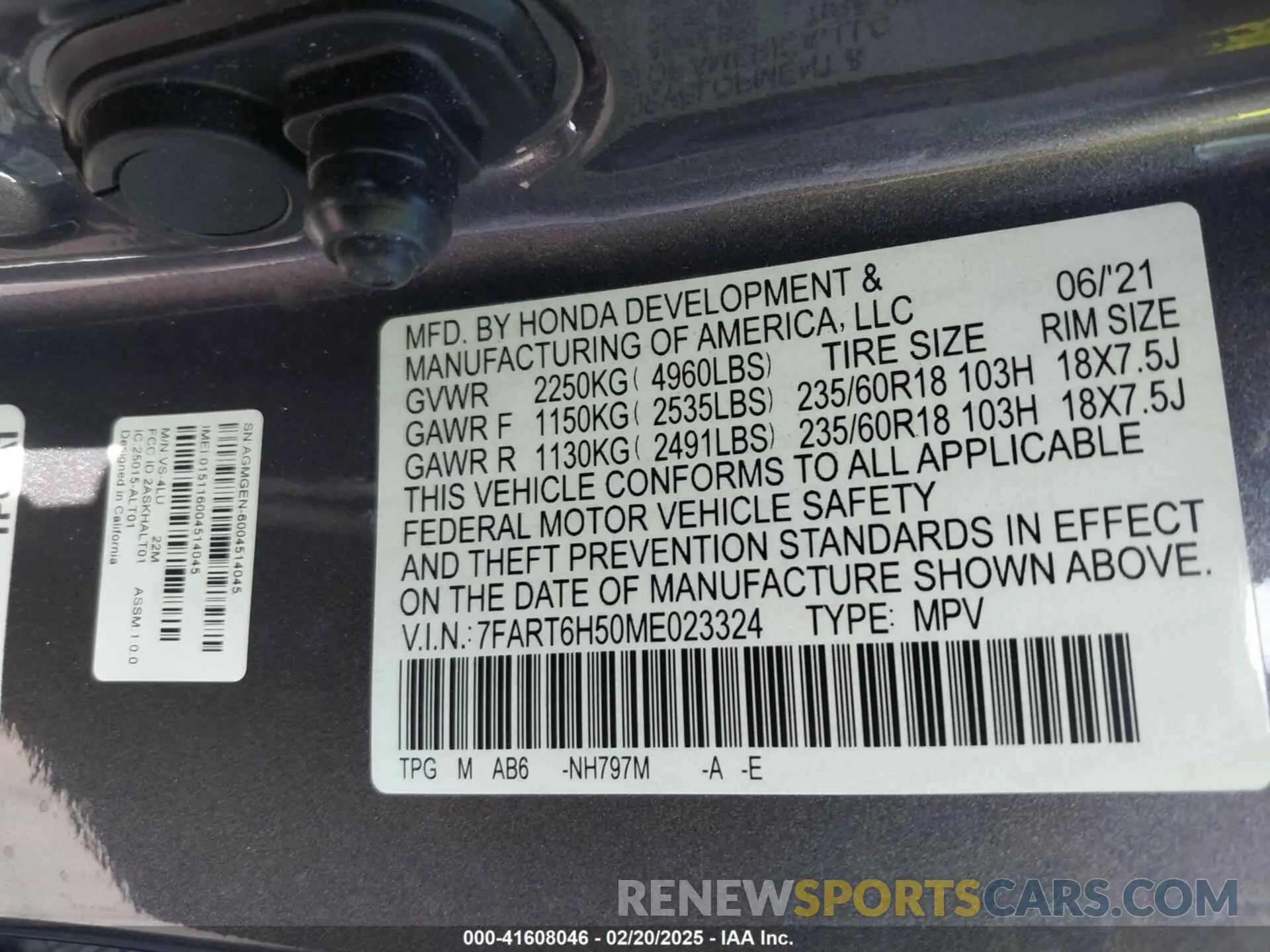 9 Photograph of a damaged car 7FART6H50ME023324 HONDA CR-V 2021