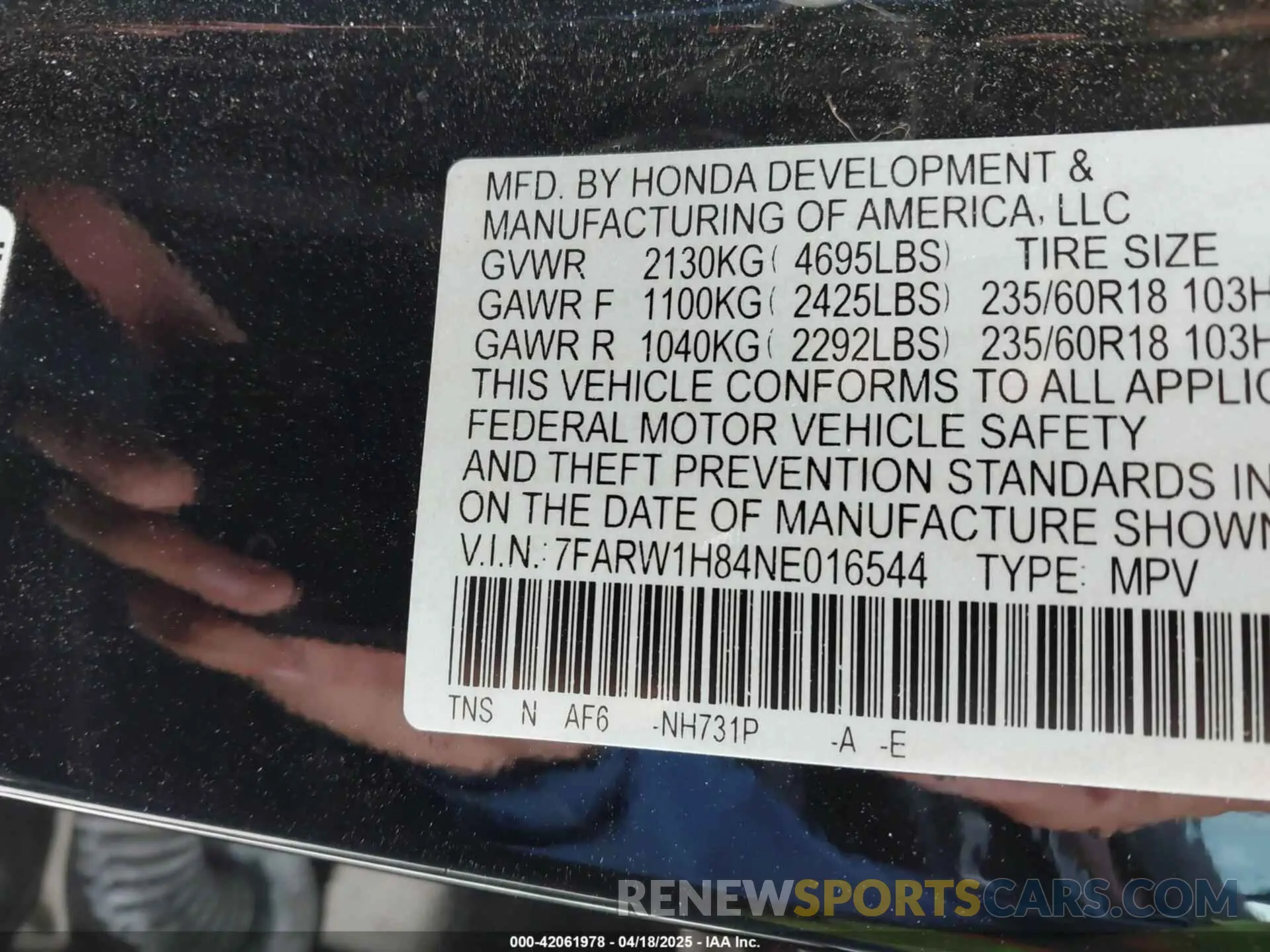 9 Фотография поврежденного автомобиля 7FARW1H84NE016544 HONDA CR-V 2022