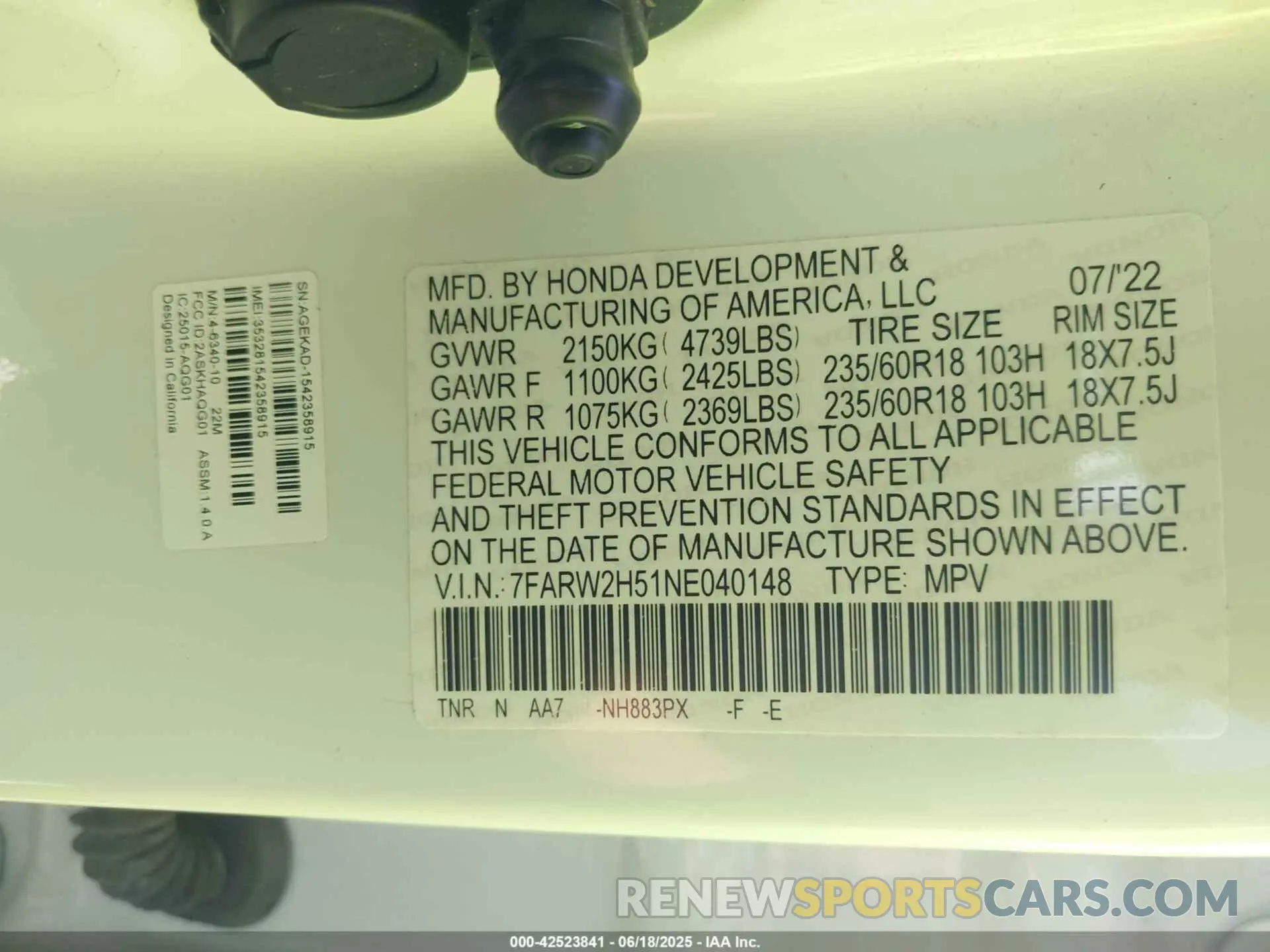 9 Фотография поврежденного автомобиля 7FARW2H51NE040148 HONDA CR-V 2022