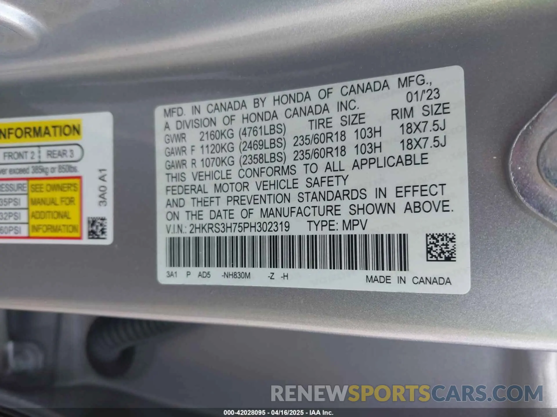9 Photograph of a damaged car 2HKRS3H75PH302319 HONDA CR-V 2023