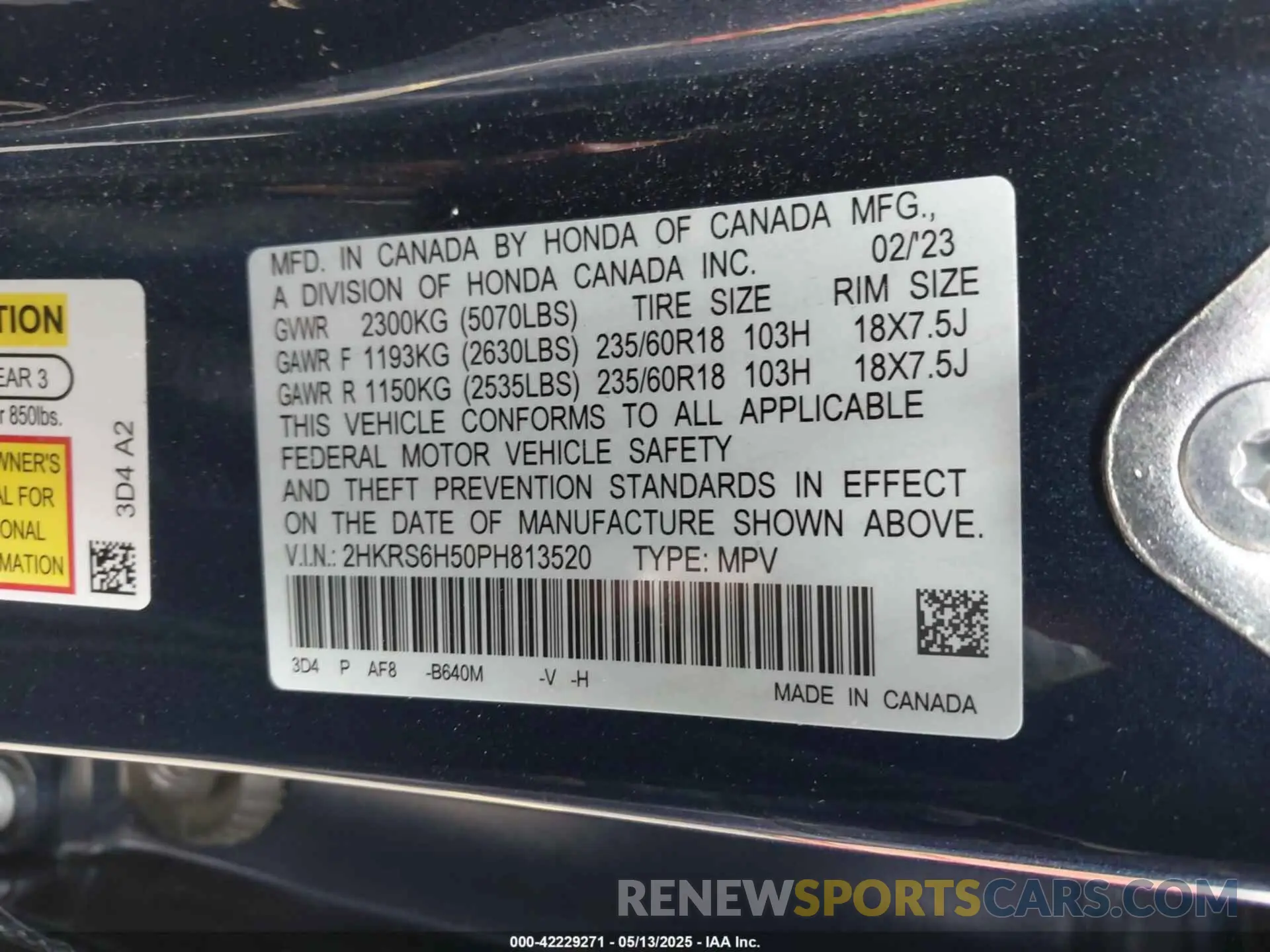 9 Photograph of a damaged car 2HKRS6H50PH813520 HONDA CR-V 2023