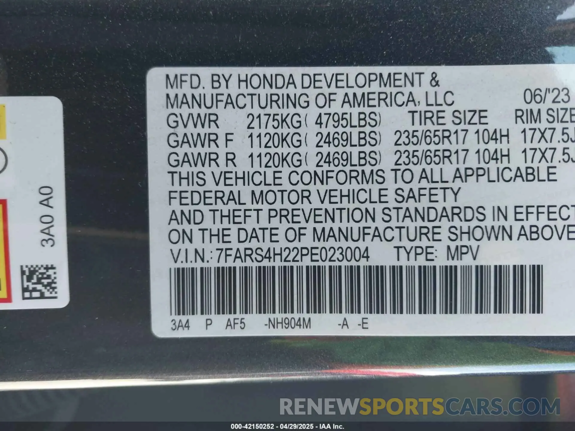 9 Фотография поврежденного автомобиля 7FARS4H22PE023004 HONDA CR-V 2023