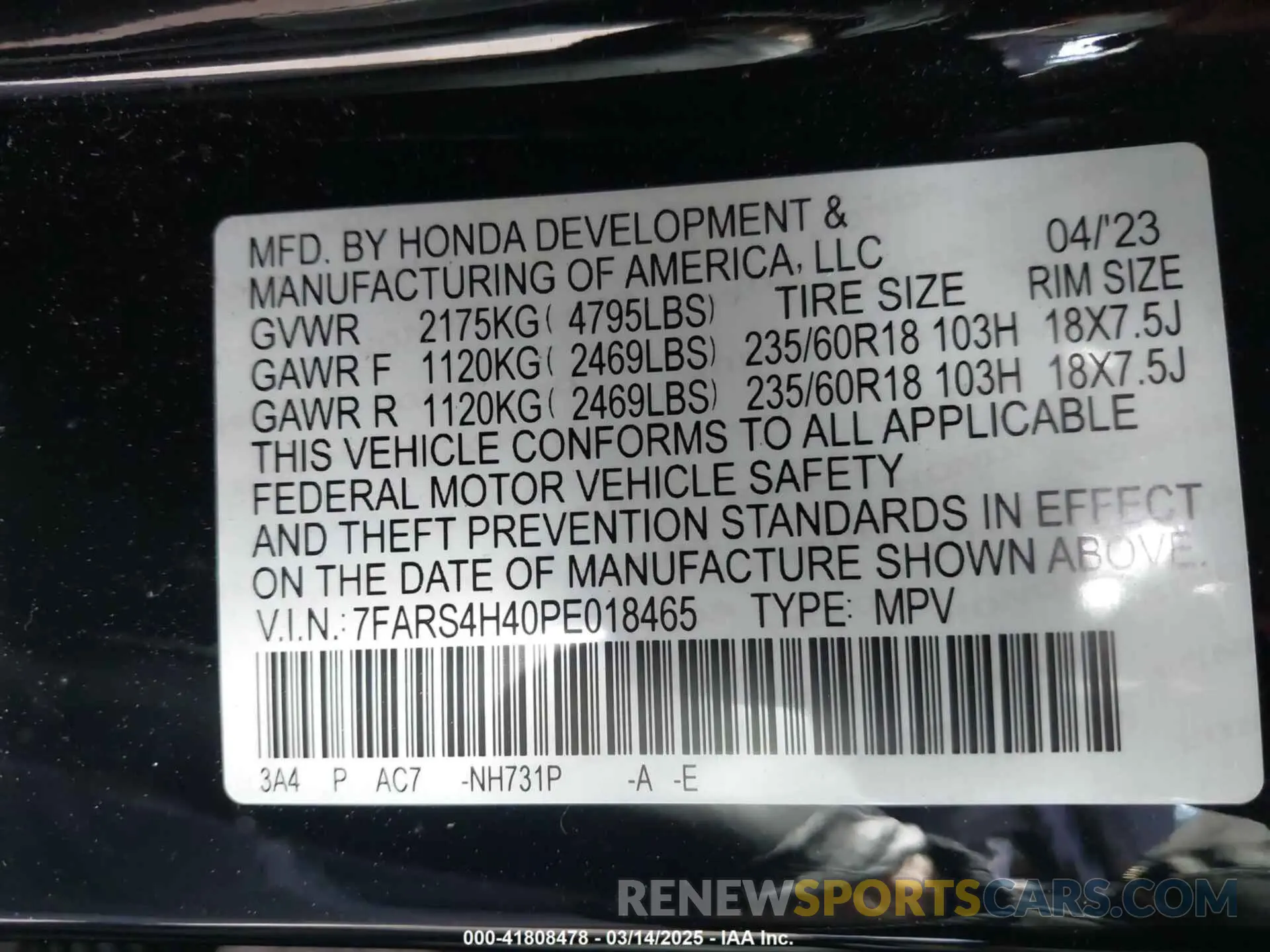 9 Photograph of a damaged car 7FARS4H40PE018465 HONDA CR-V 2023