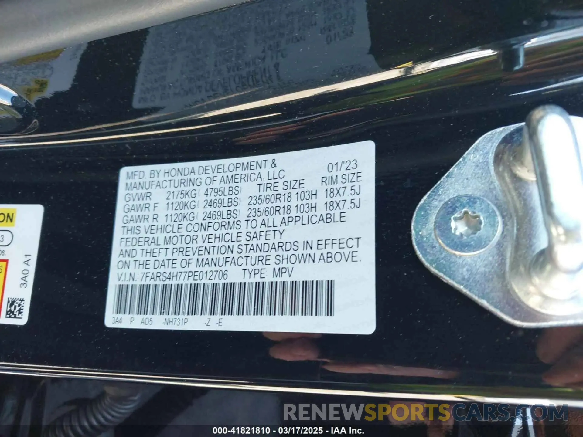 9 Фотография поврежденного автомобиля 7FARS4H77PE012706 HONDA CR-V 2023