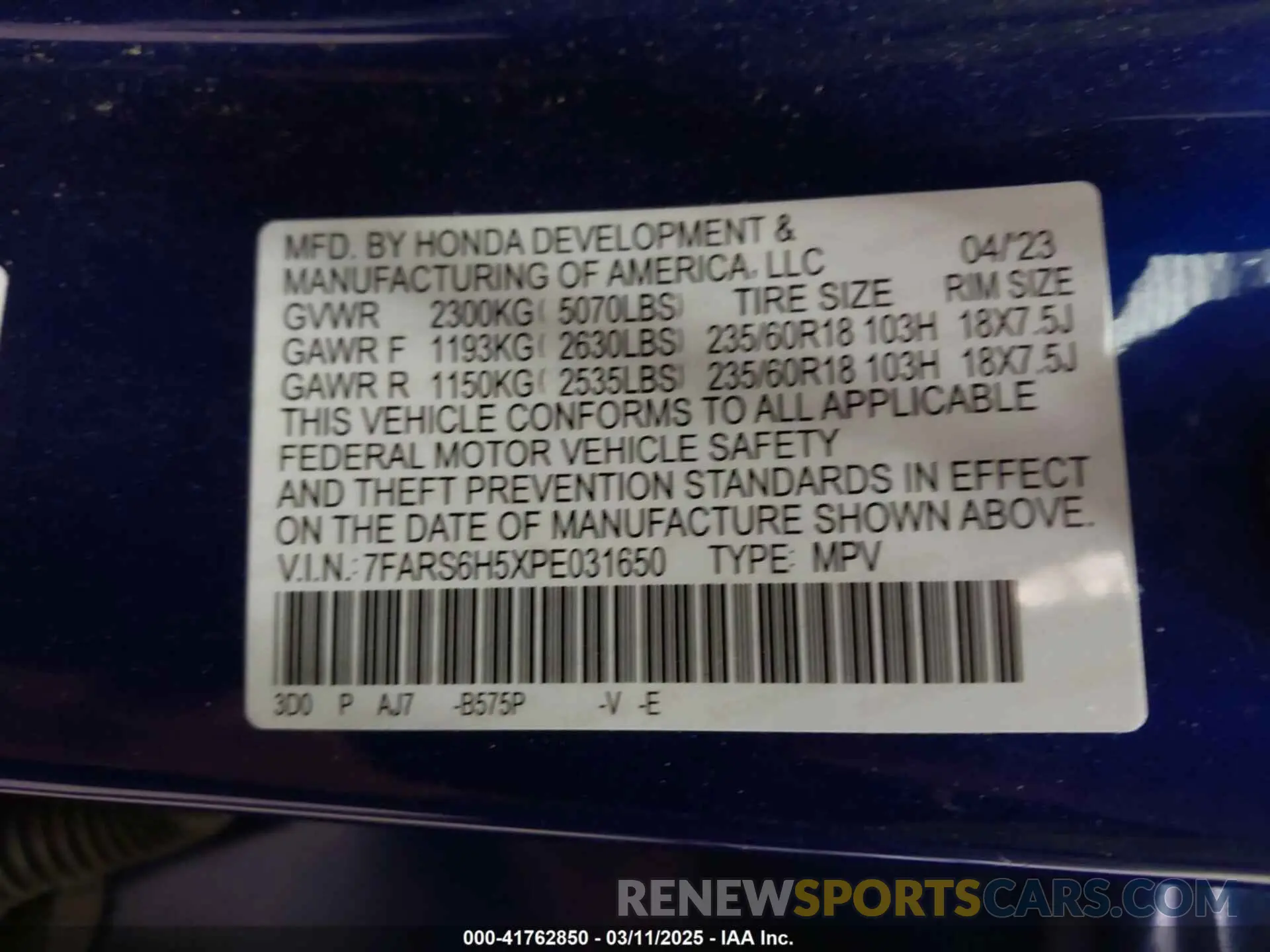 9 Photograph of a damaged car 7FARS6H5XPE031650 HONDA CR-V 2023