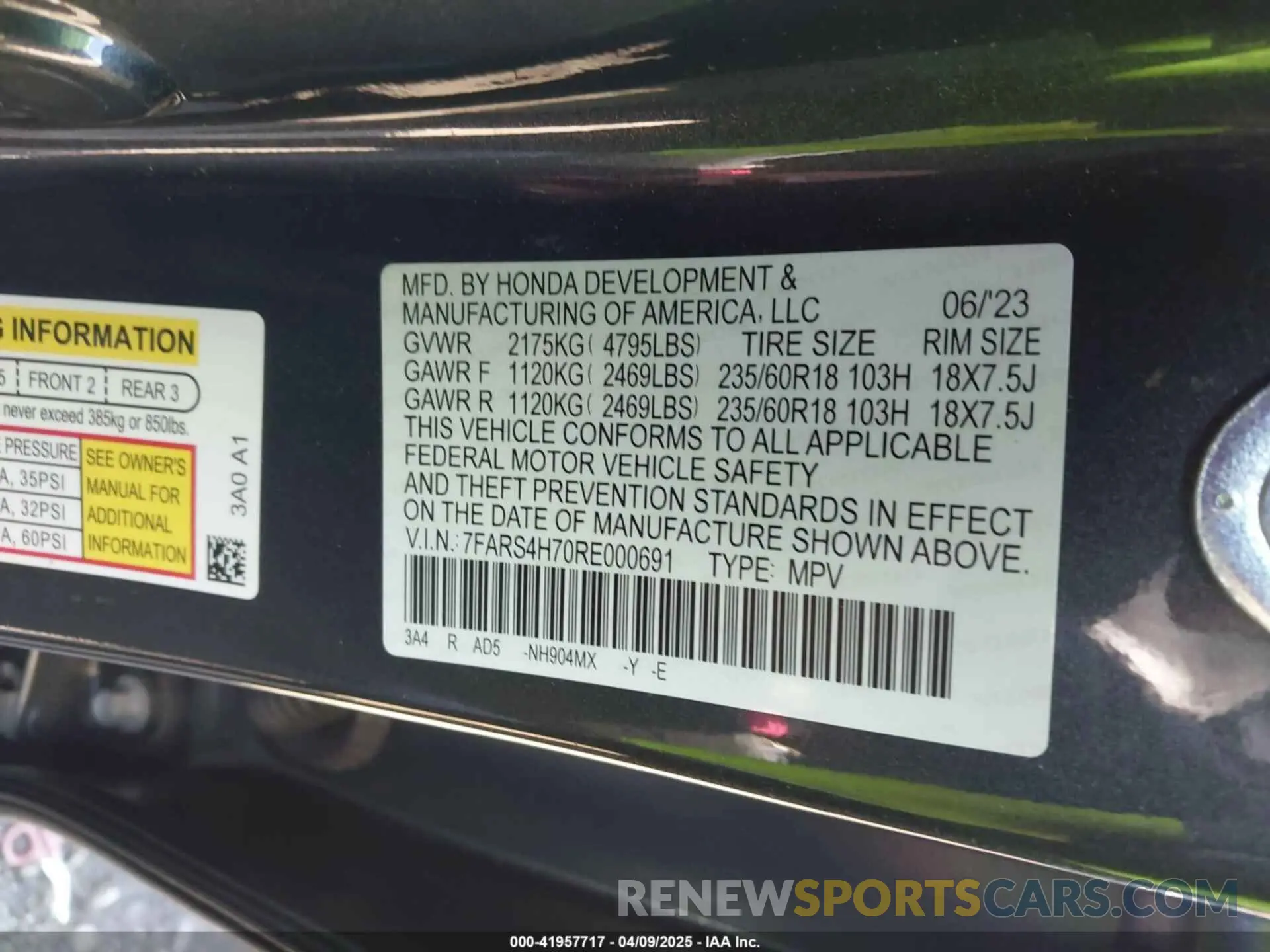 9 Фотография поврежденного автомобиля 07FARS4H70RE00069 HONDA CR-V 2024