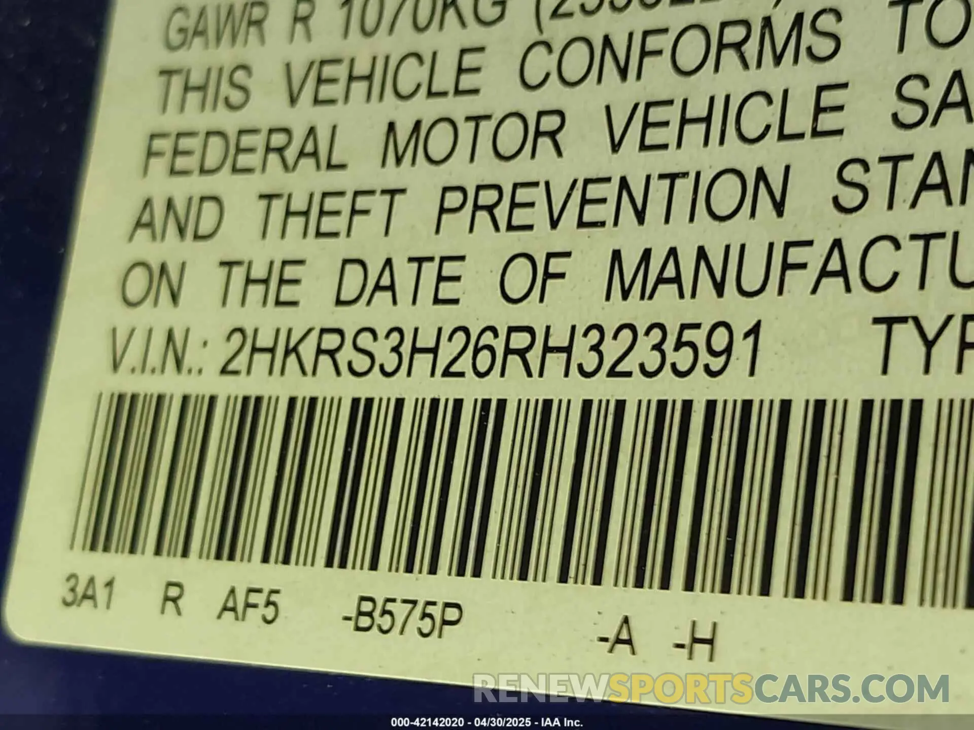9 Фотография поврежденного автомобиля 2HKRS3H26RH323591 HONDA CR-V 2024