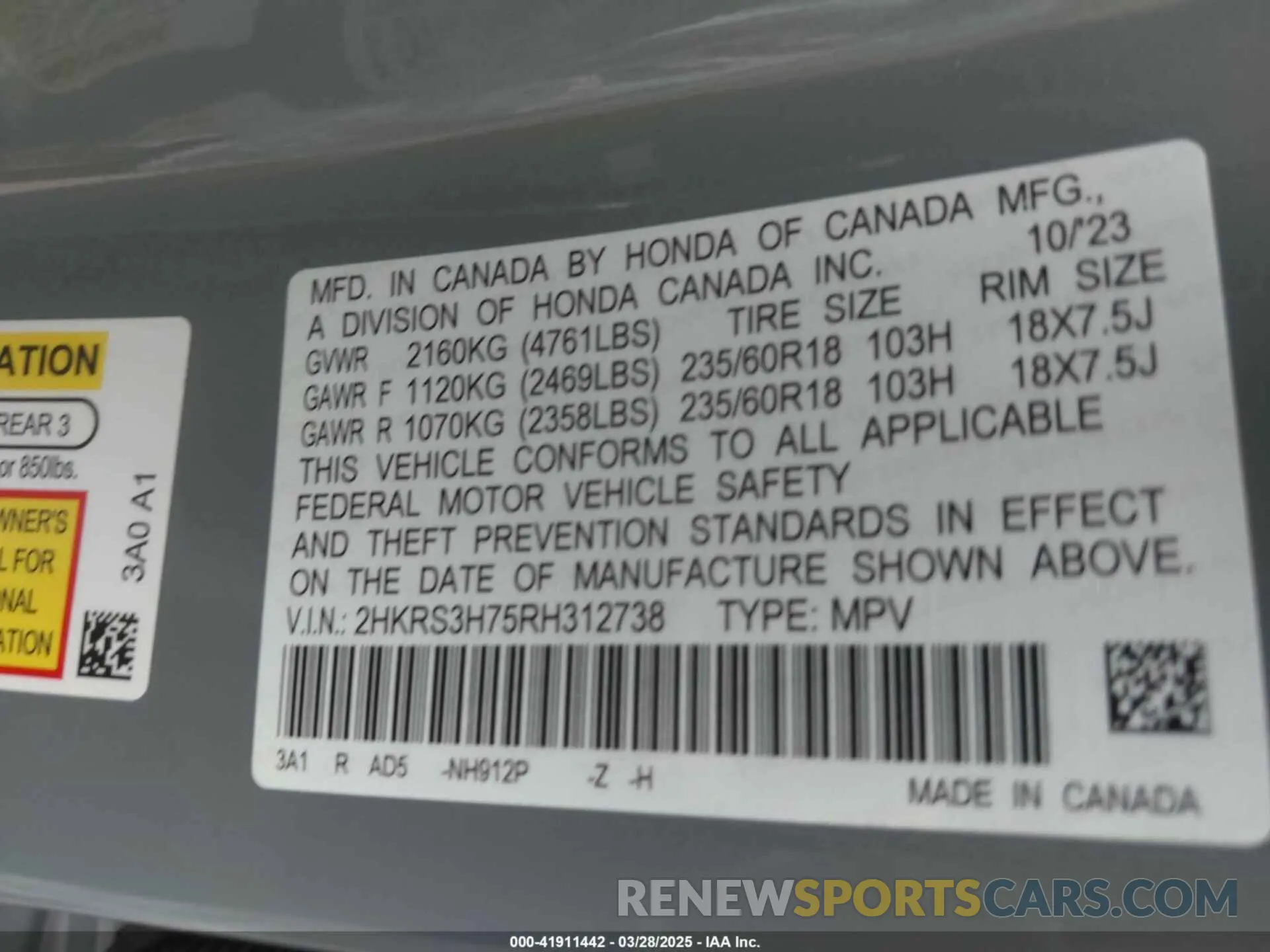 9 Фотография поврежденного автомобиля 2HKRS3H75RH312738 HONDA CR-V 2024