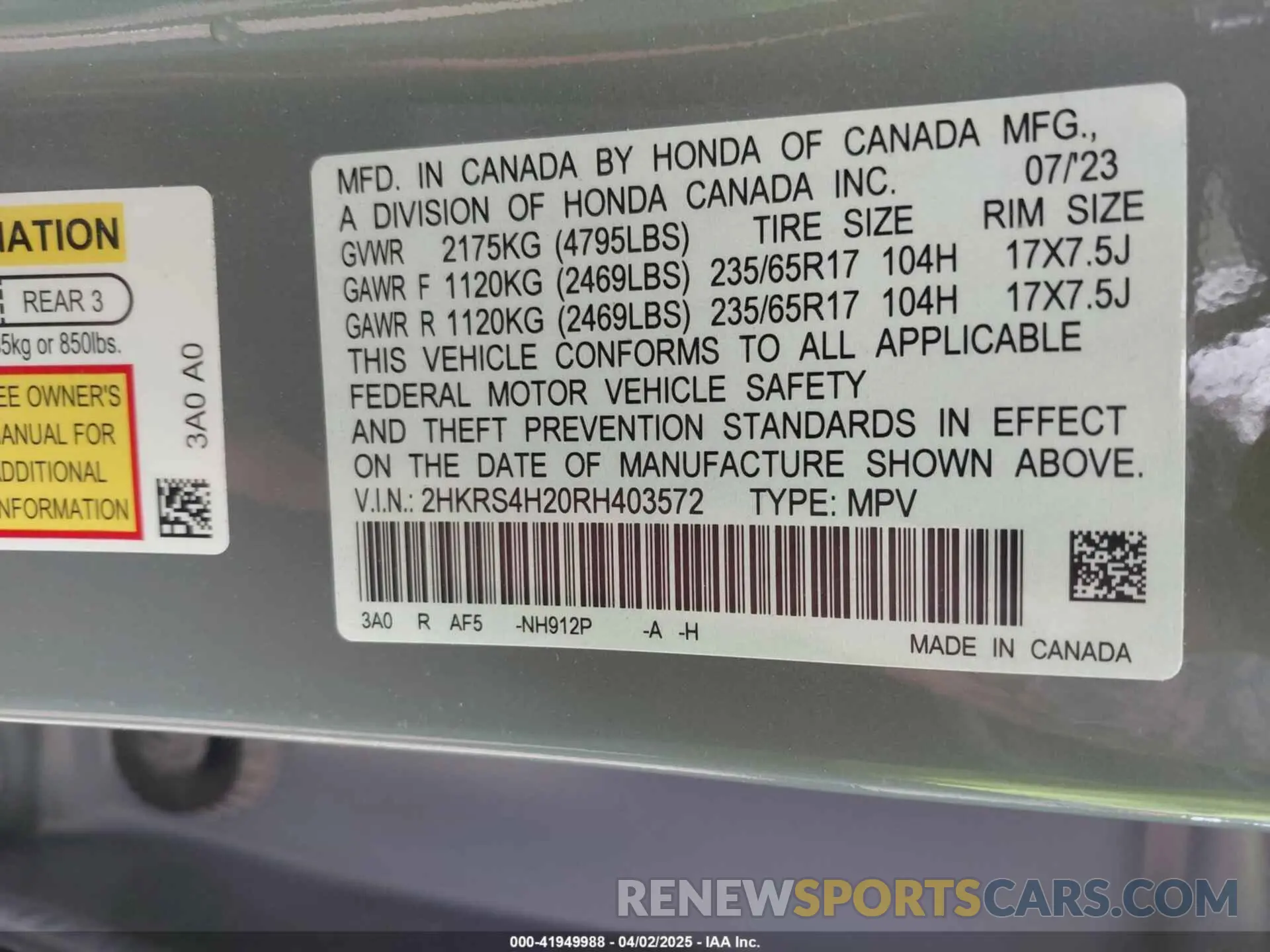 9 Photograph of a damaged car 2HKRS4H20RH403572 HONDA CR-V 2024
