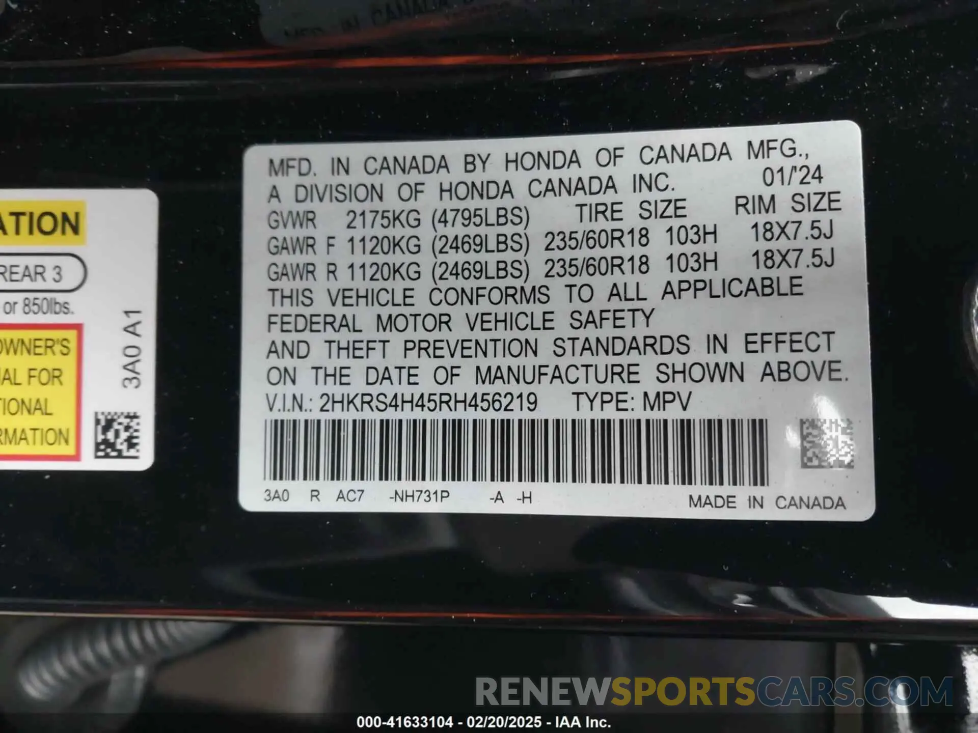 9 Фотография поврежденного автомобиля 2HKRS4H45RH456219 HONDA CR-V 2024