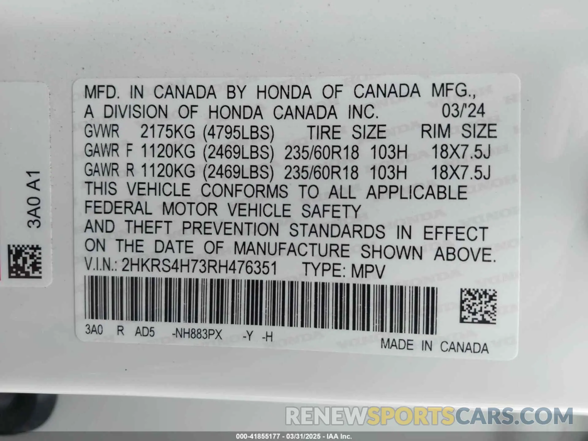 9 Фотография поврежденного автомобиля 2HKRS4H73RH476351 HONDA CR-V 2024