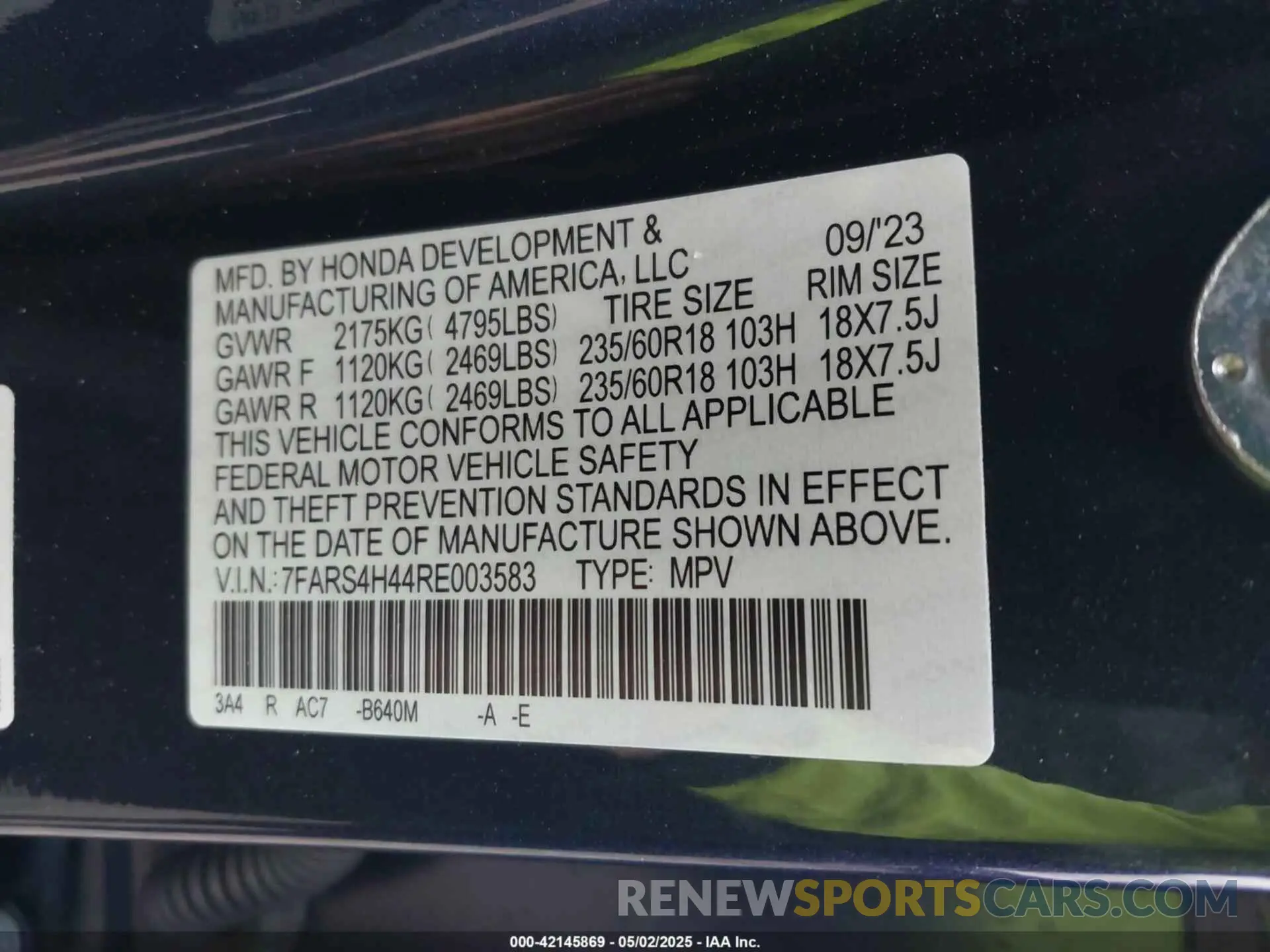 9 Photograph of a damaged car 7FARS4H44RE003583 HONDA CR-V 2024