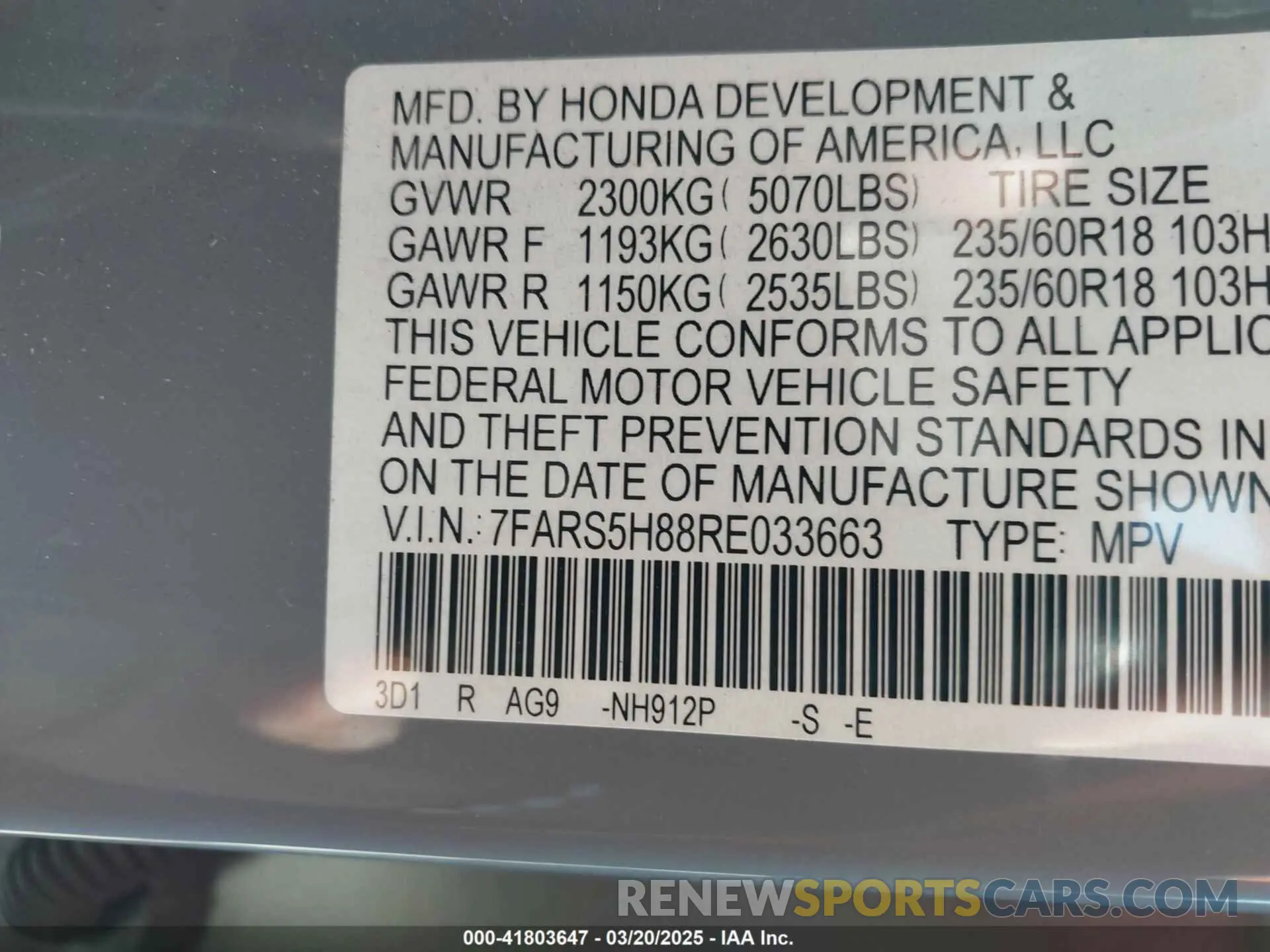 9 Фотография поврежденного автомобиля 7FARS5H88RE033663 HONDA CR-V 2024