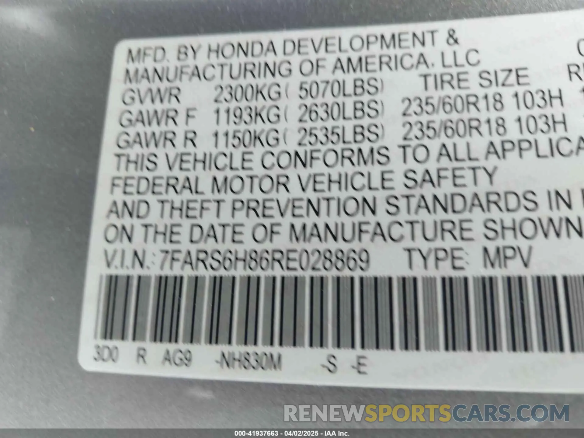 9 Фотография поврежденного автомобиля 7FARS6H86RE028869 HONDA CR-V 2024