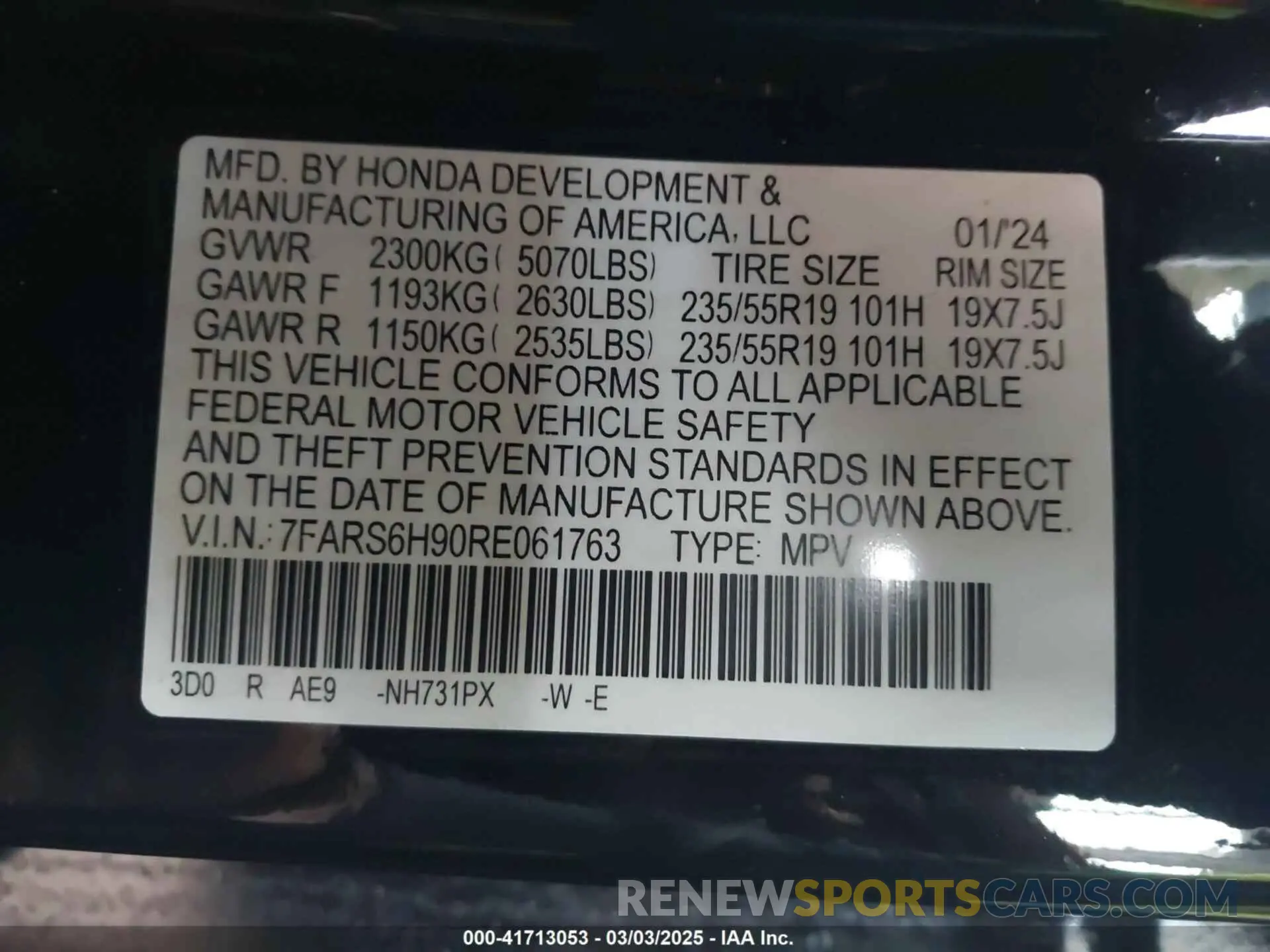 9 Фотография поврежденного автомобиля 7FARS6H90RE061763 HONDA CR-V 2024