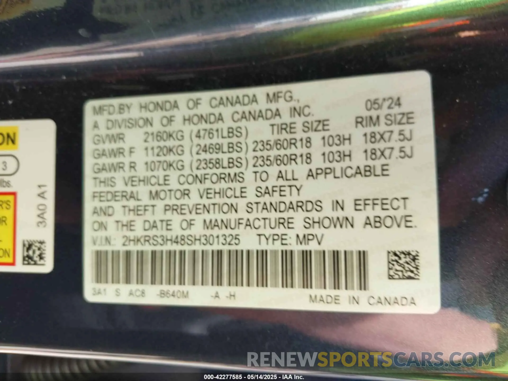 9 Photograph of a damaged car 2HKRS3H48SH301325 HONDA CR-V 2025