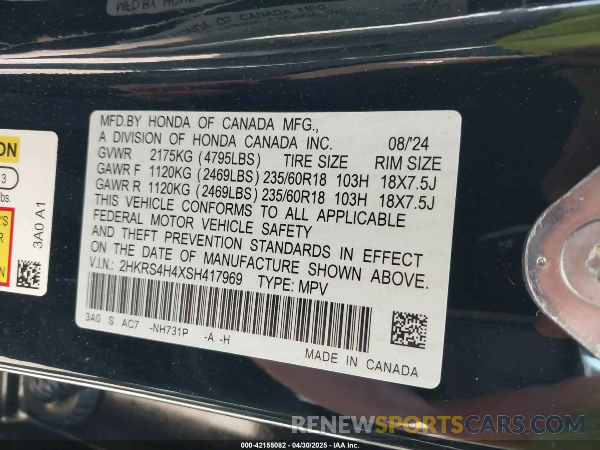 9 Фотография поврежденного автомобиля 2HKRS4H4XSH417969 HONDA CR-V 2025
