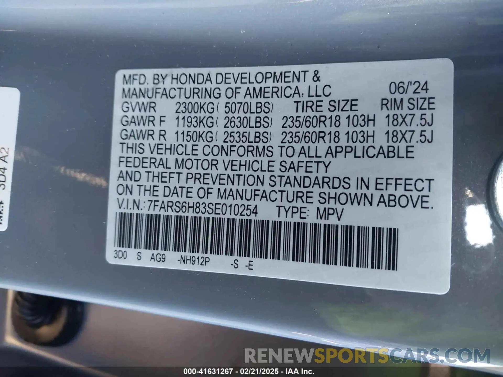 9 Photograph of a damaged car 7FARS6H83SE010254 HONDA CR-V 2025