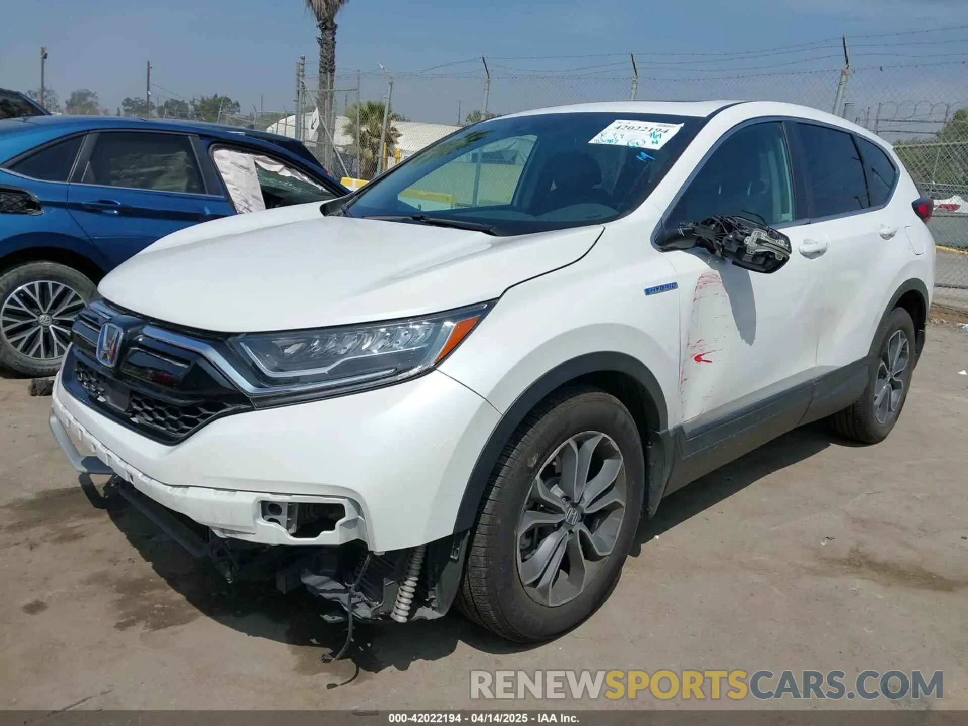 2 Photograph of a damaged car 5J6RT6H81NL027736 HONDA CR-V HYBRID 2022