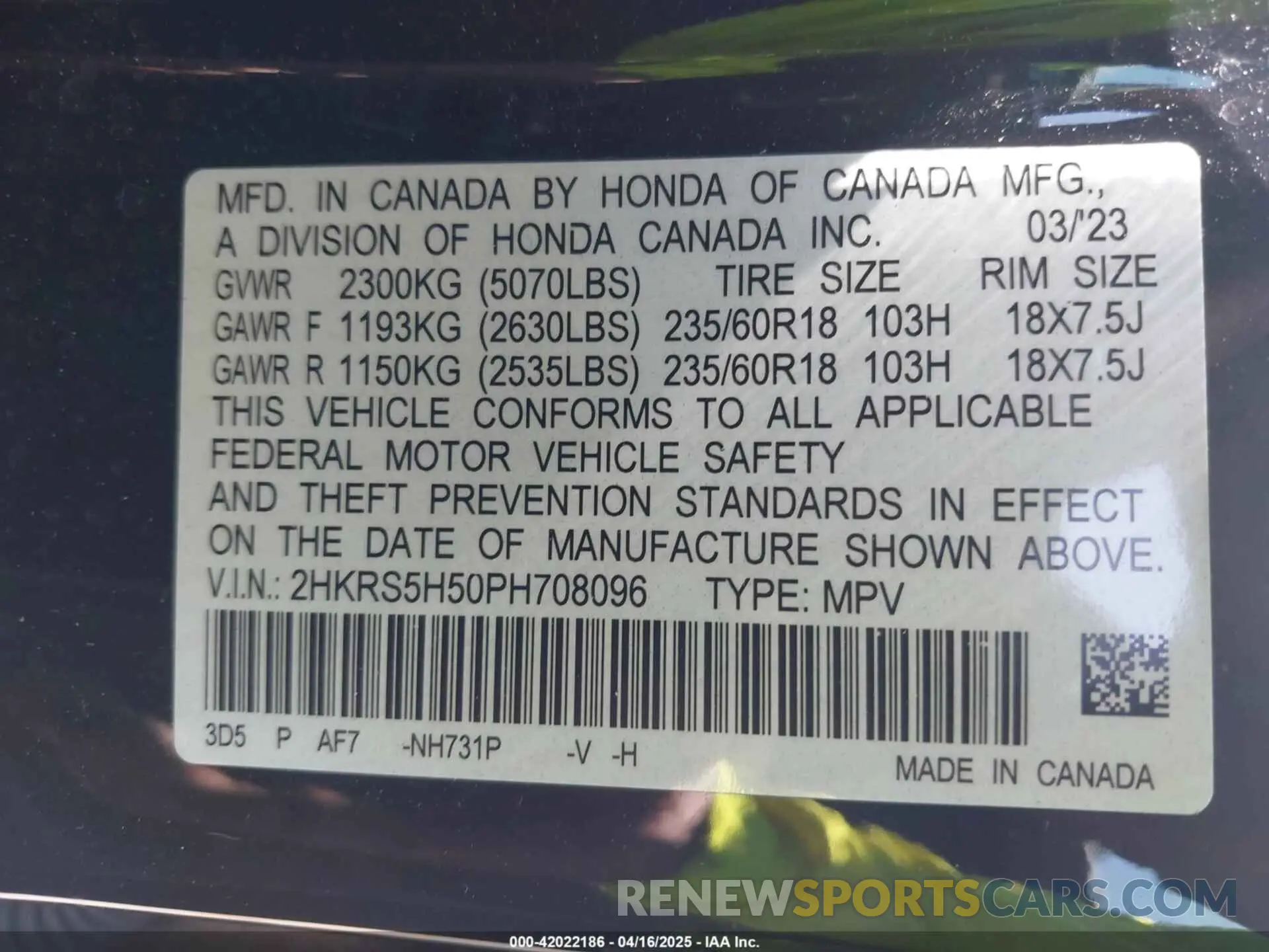 9 Фотография поврежденного автомобиля 2HKRS5H50PH708096 HONDA CR-V HYBRID 2023