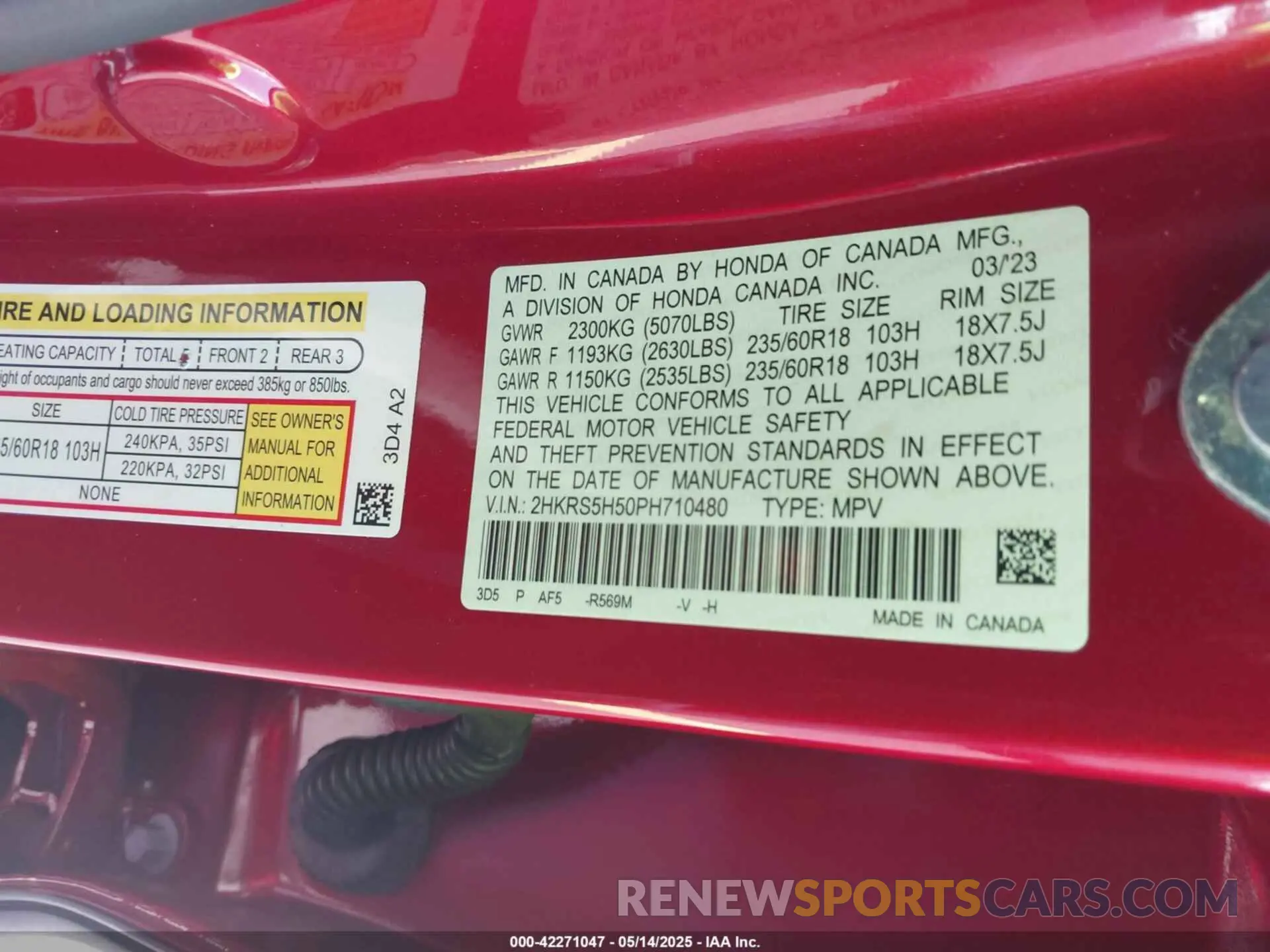 9 Фотография поврежденного автомобиля 2HKRS5H50PH710480 HONDA CR-V HYBRID 2023